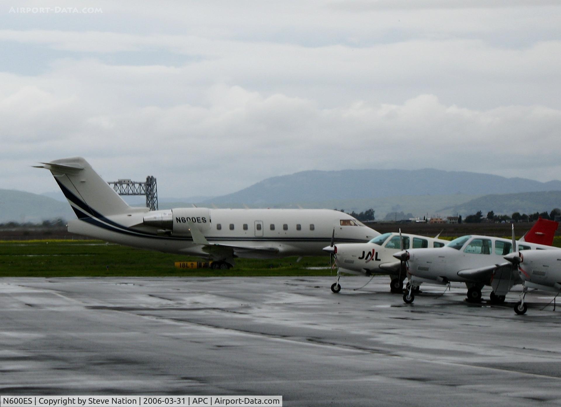 N600ES, 2007 Bombardier Challenger 605 (CL-600-2B16) C/N 5727, Heading out behind JAL Bonanzas @ Napa County Airport, CA