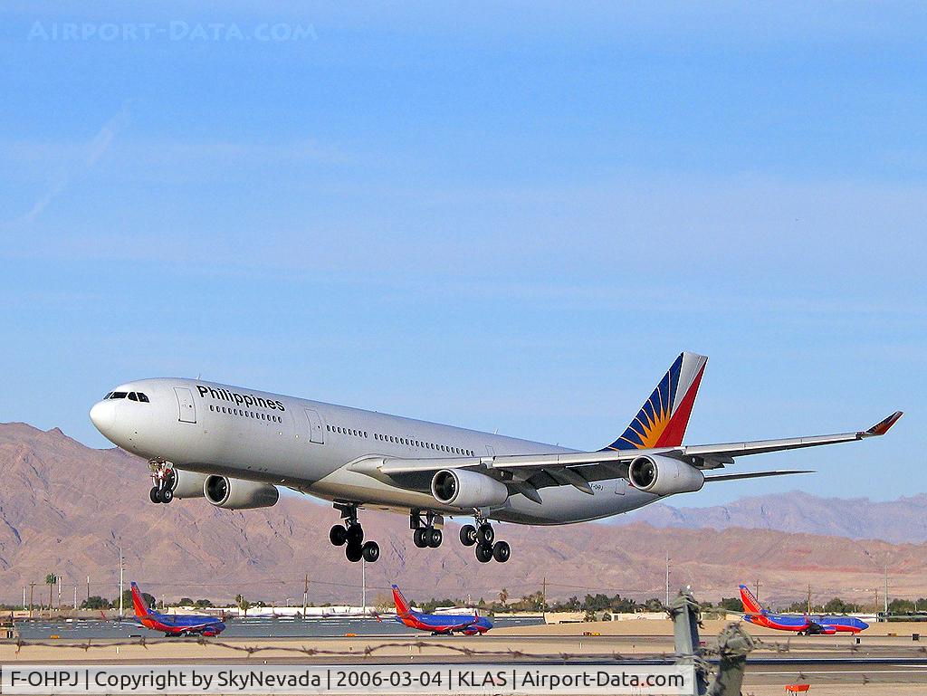 F-OHPJ, 1997 Airbus A340-313X C/N 173, Philippines Airlines / Airbus Industrie A340-313 / I finally get a nice shot and...stupid, stupid fence!