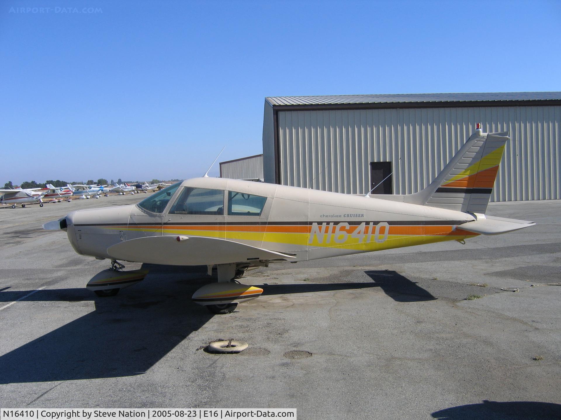 N16410, 1973 Piper PA-28-140 C/N 28-7325266, Piper PA-28-140 in summer sun at South County Airport, San Martin, CA