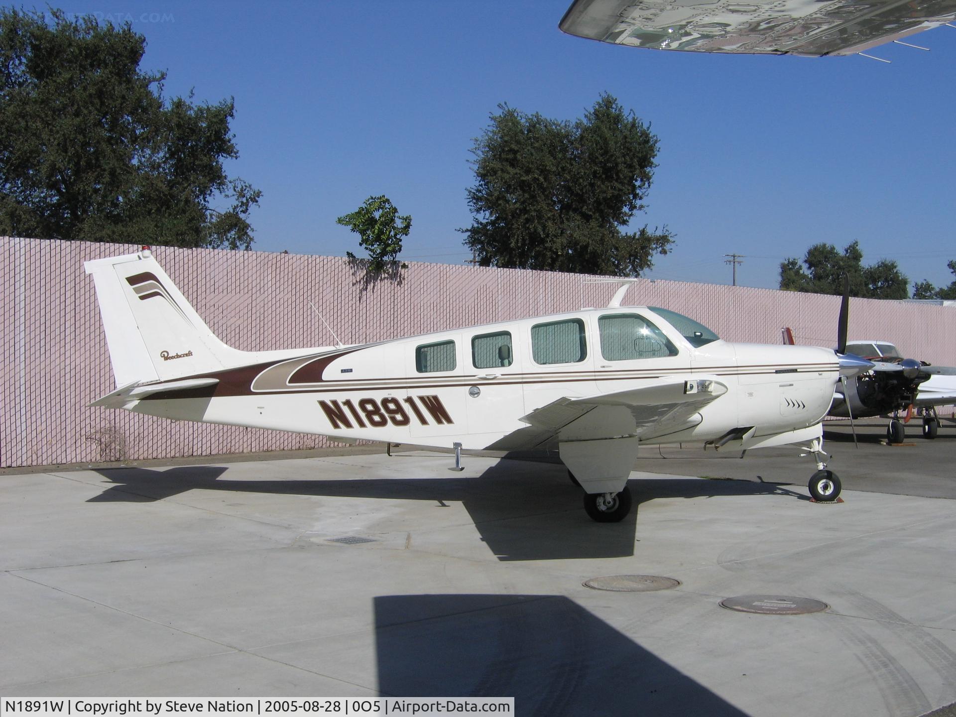 N1891W, 1973 Beech A36 Bonanza 36 C/N E-440, Kizmey Welding Works Beech A36 at University Airport, Davis, CA