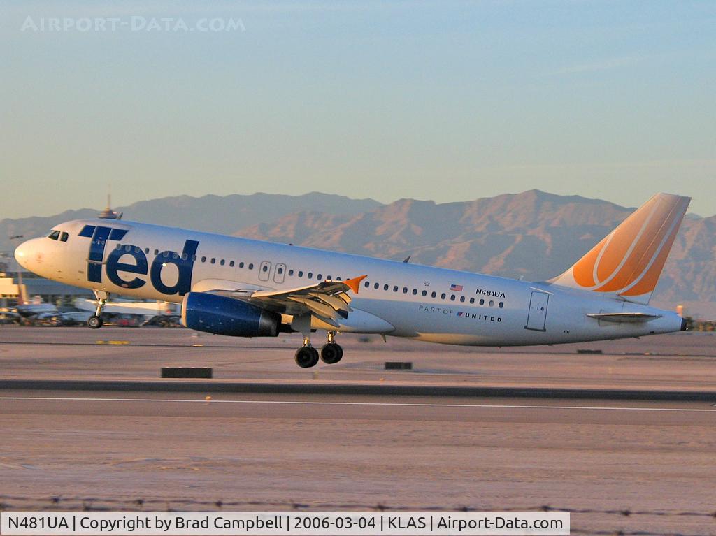 N481UA, 2001 Airbus A320-232 C/N 1559, Ted Airlines / 2001 Airbus Industrie A320-232 / Look, Ted is sporting a new crown!
