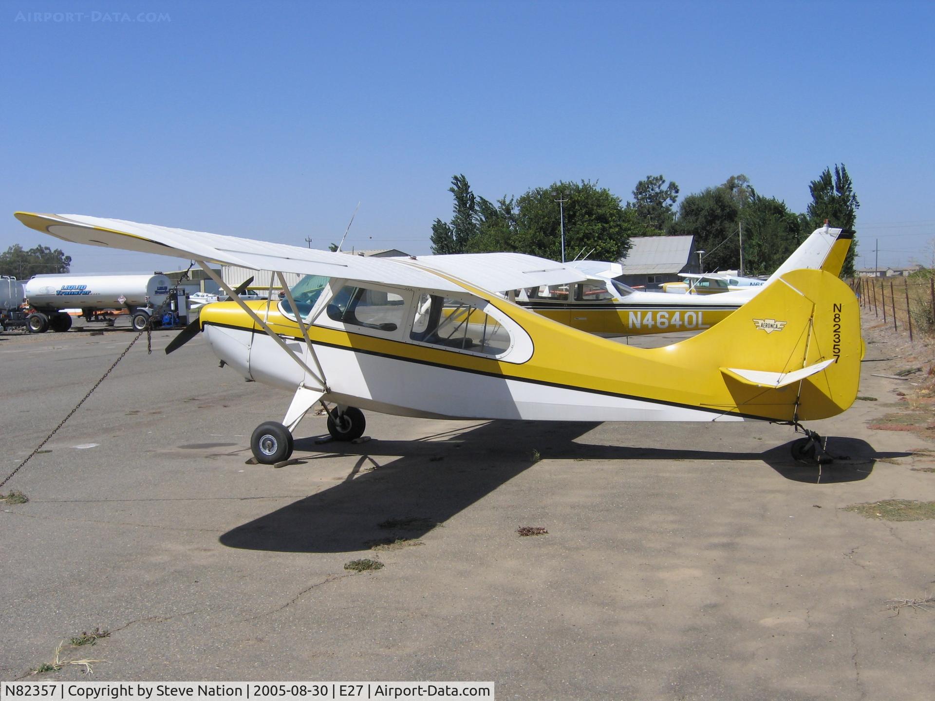 N82357, 1946 Aeronca 7AC Champion C/N 7AC-989, Sharp looking 1946 Aerona 7AC @ Elk Grove, CA