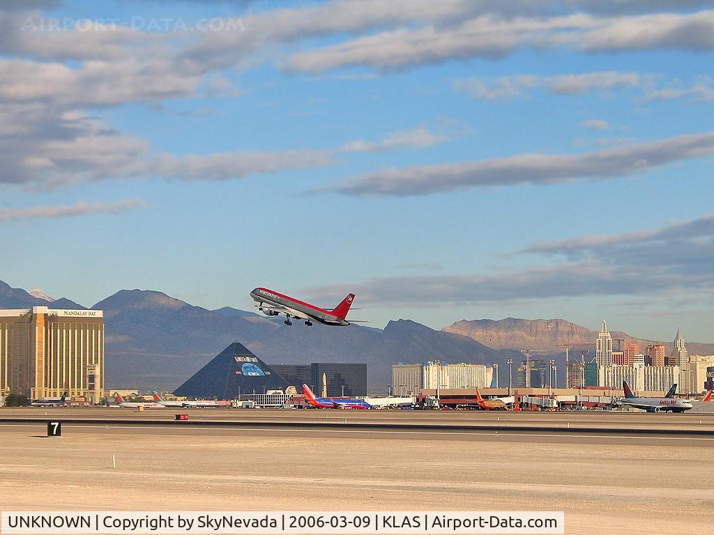 UNKNOWN, Airliners Various C/N Unknown, Northwest Airlines / Southern end of the Las Vegas 'Strip' in the background.