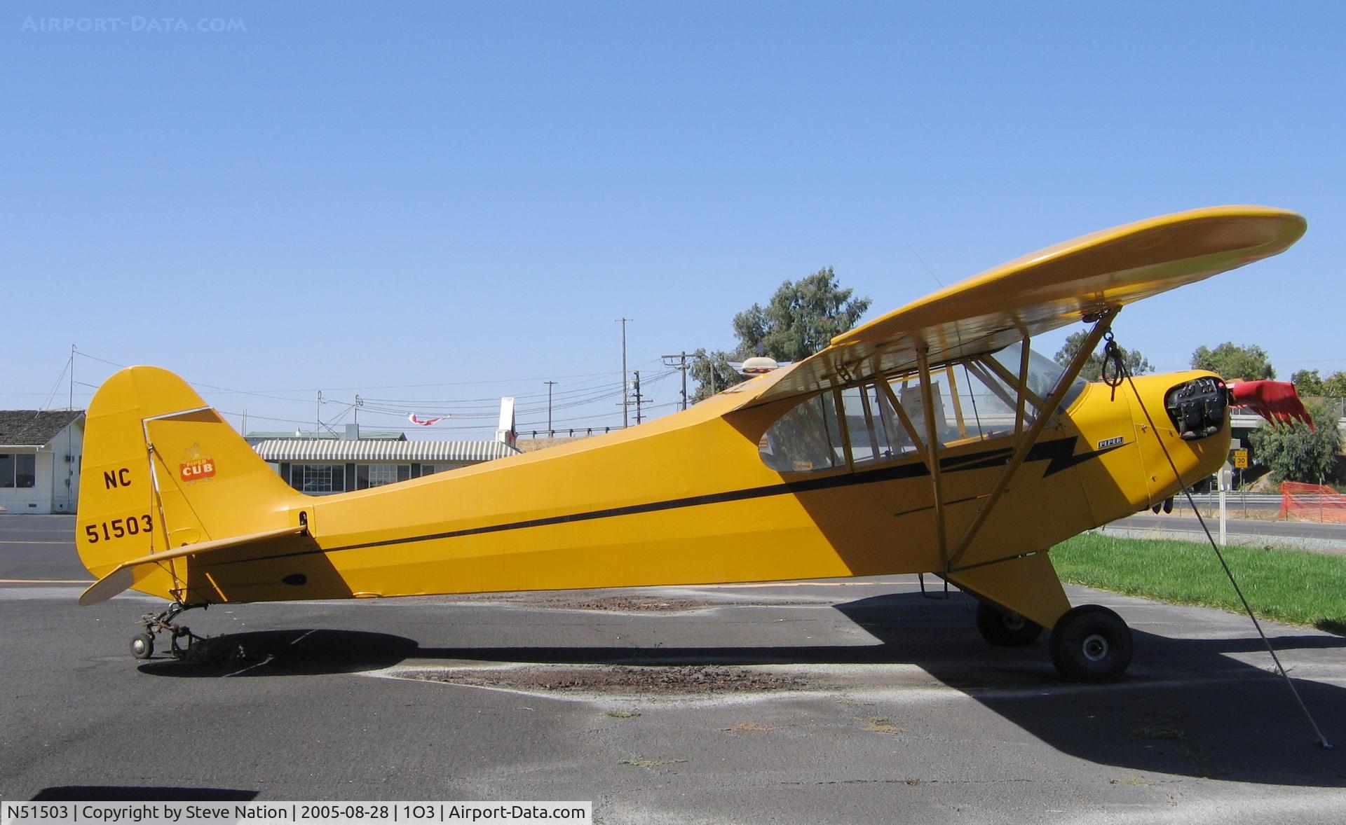 N51503, 1942 Piper J3C-65 Cub C/N 9811, 1942 Piper J3C-65 Cub (as NC51503) @ Lodi Airport, CA