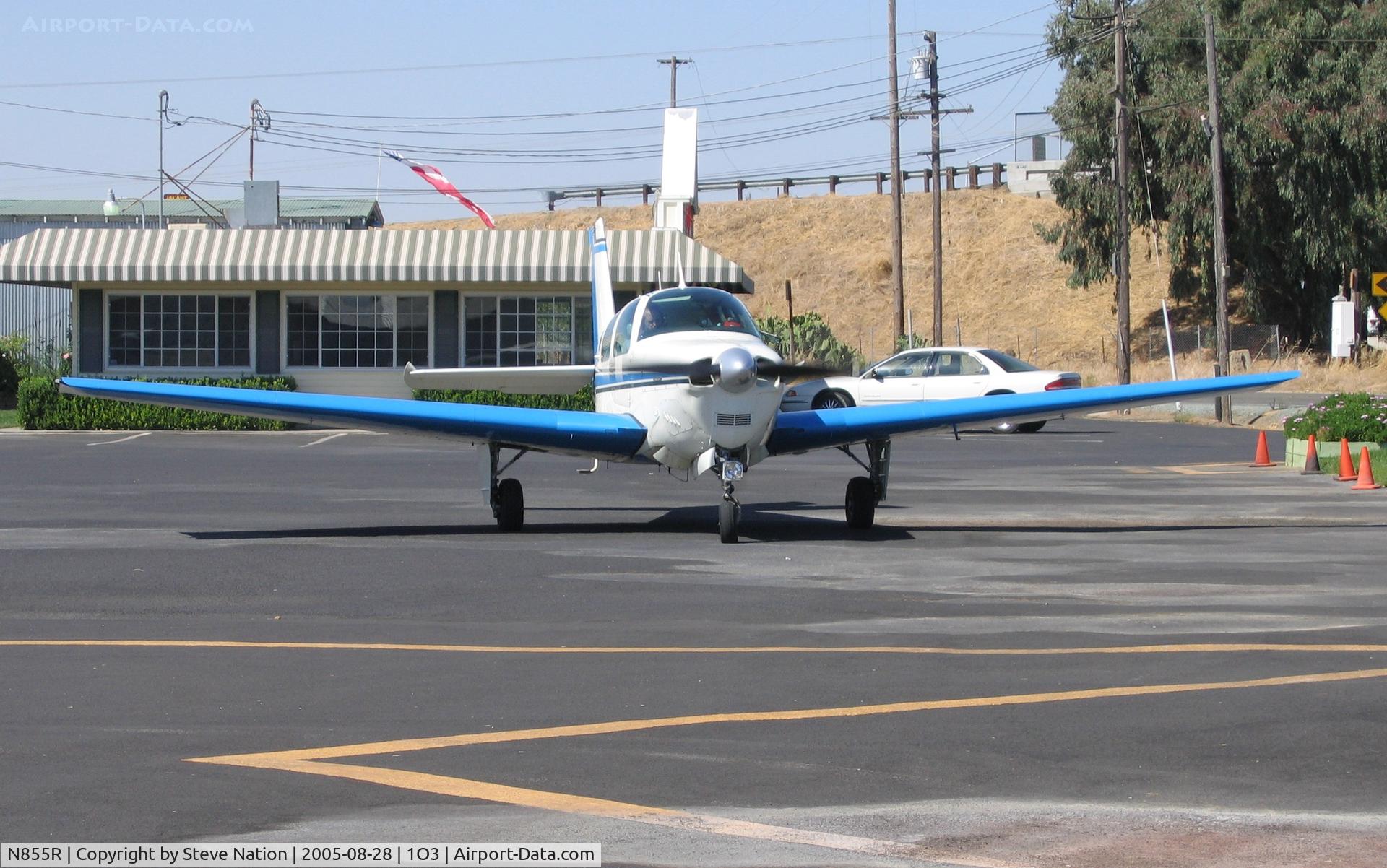 N855R, 1959 Beech 35-33 Debonair C/N CD-5, 1959 Beech 35-33 Bonanza running up engine @ Lodi Airport, CA
