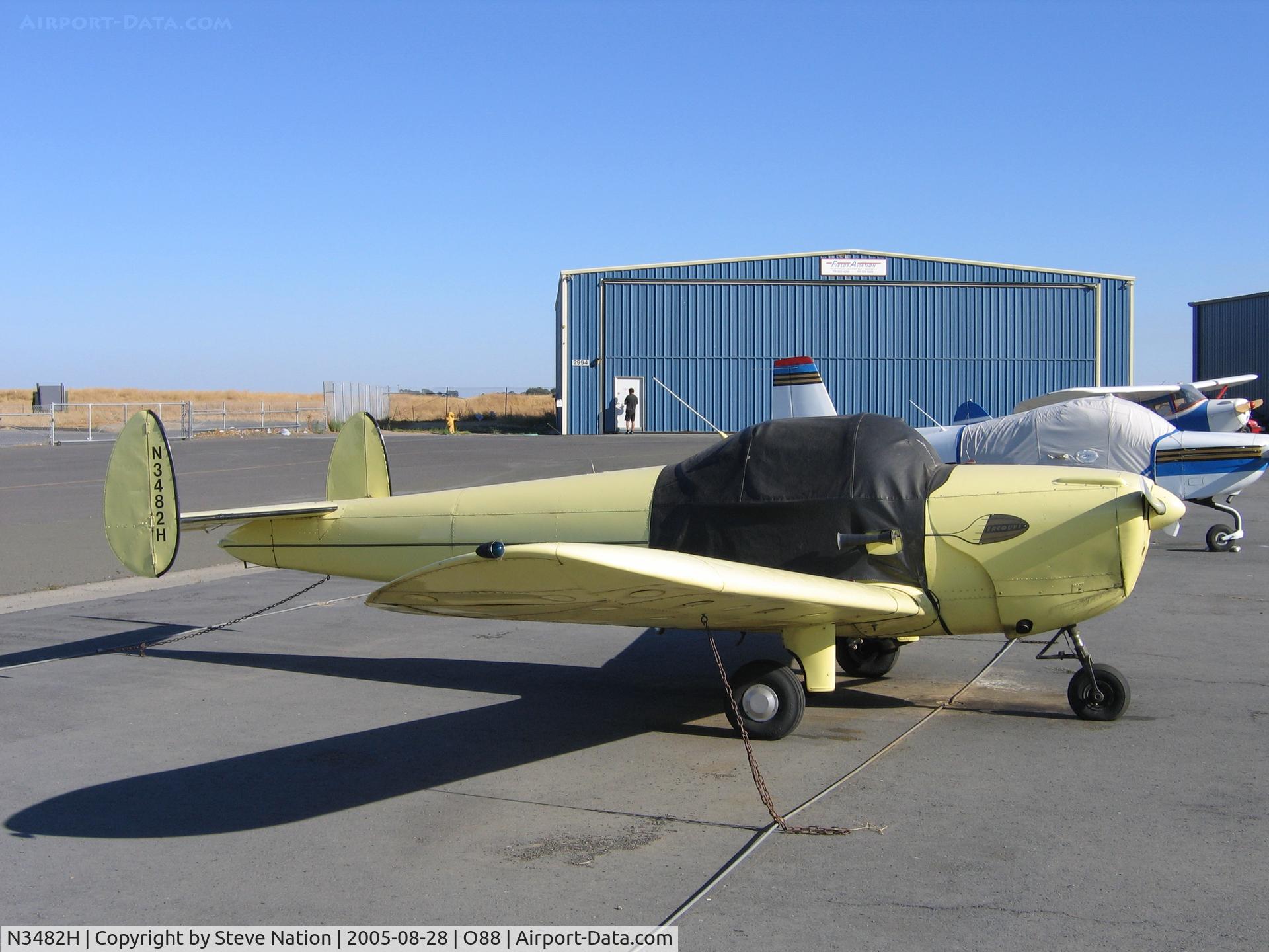 N3482H, 1948 Erco 415D Ercoupe C/N 4107, 1948 Engineering & Research Ercoupe 415-D with cabin cover @ Rio Vista Airport, CA