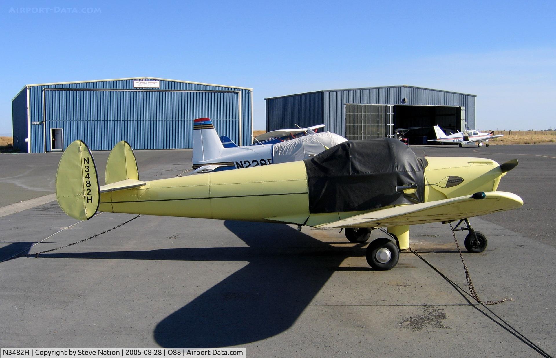 N3482H, 1948 Erco 415D Ercoupe C/N 4107, 1948 Engineering & Research Ercoupe 415-D with cabin cover @ Rio Vista Airport, CA