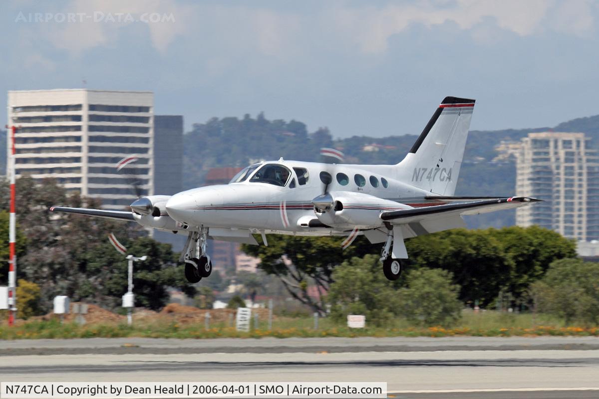 N747CA, Cessna 421C Golden Eagle C/N 421C0850, Action Air Express Cessna 421C - N747CA arriving RWY 21 from Brackett Field (KPOC) - La Verne, CA.