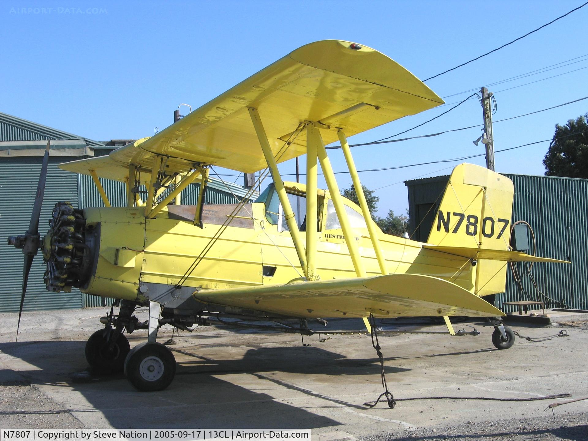 N7807, 1972 Grumman-Schweizer G-164A C/N 1012, Dixon Aviation 1972 Grumman G-164A as sprayer @ Maine-Praire Airport (Hwy 113 S), Dixo, CA