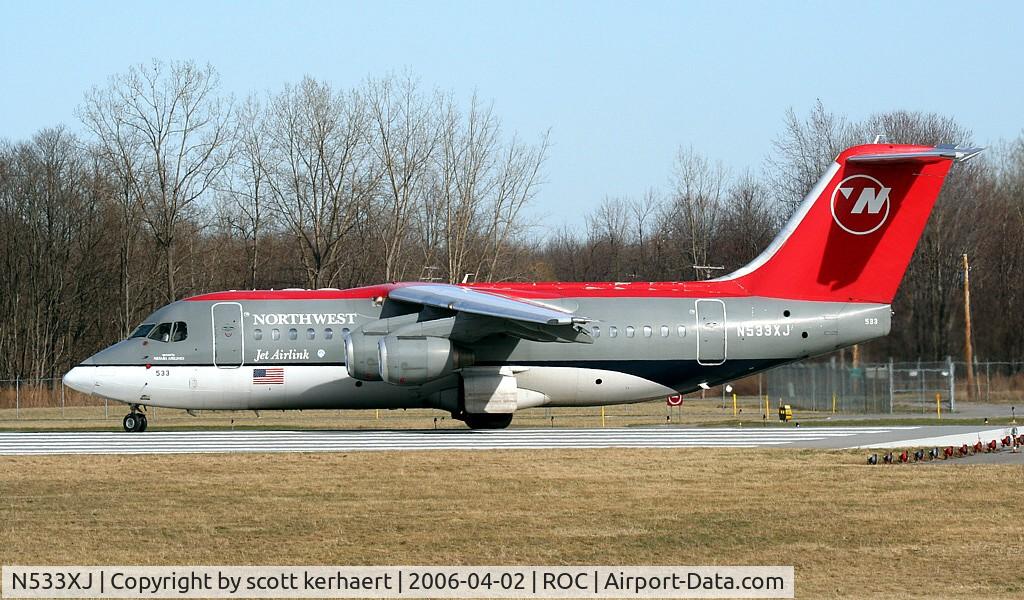 N533XJ, 2000 British Aerospace Avro 146-RJ85A C/N E2367, mesaba to dtw