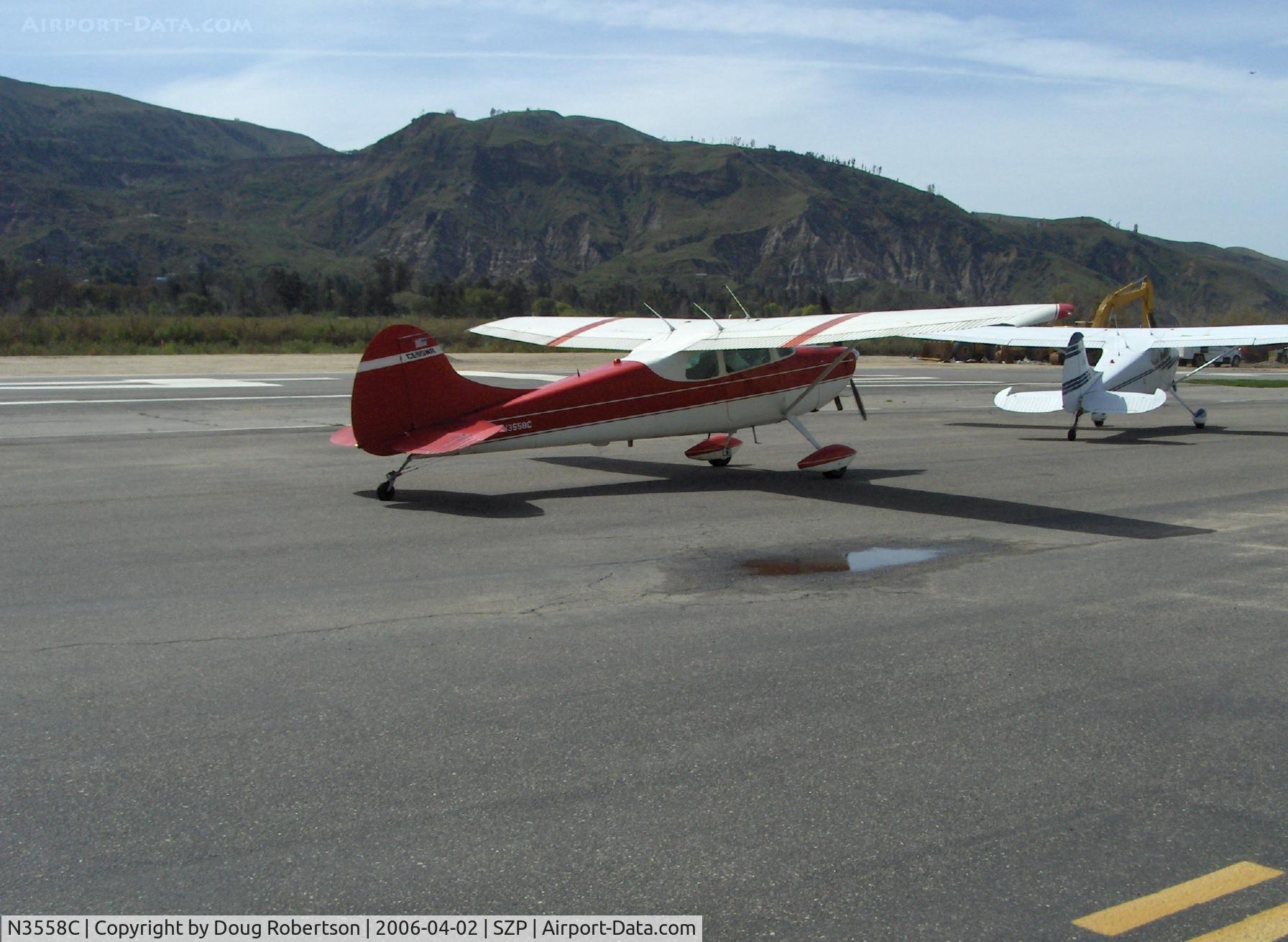 N3558C, 1954 Cessna 170B C/N 26602, 1954 Cessna 170B, Continental C145-2 145 Hp, extended tail wheel, taxi to Runway 04