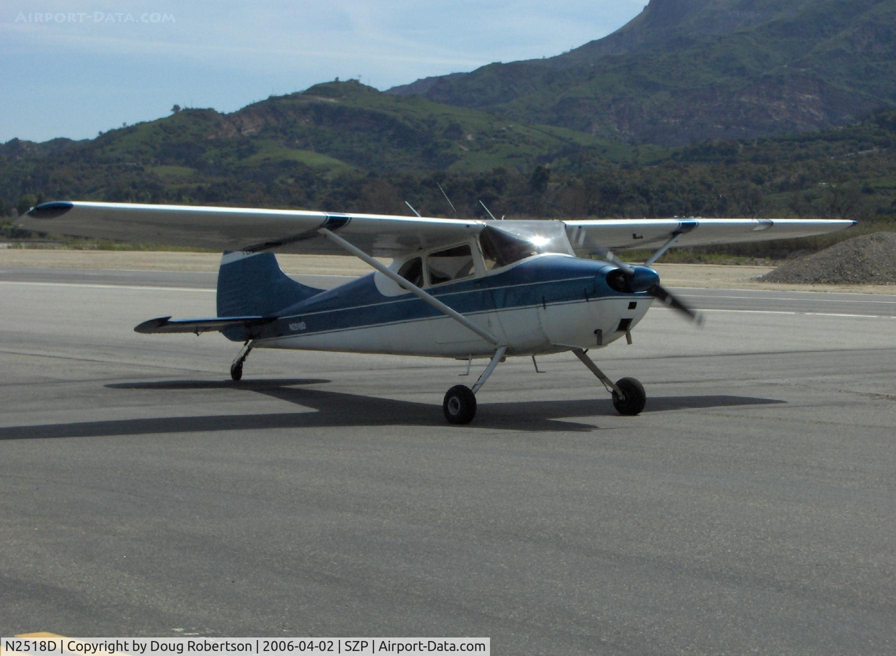 N2518D, 1952 Cessna 170B C/N 20670, 1952 Cessna 170B, Continental C145-2 145 Hp, extended tail wheel, taxi to Runway 04