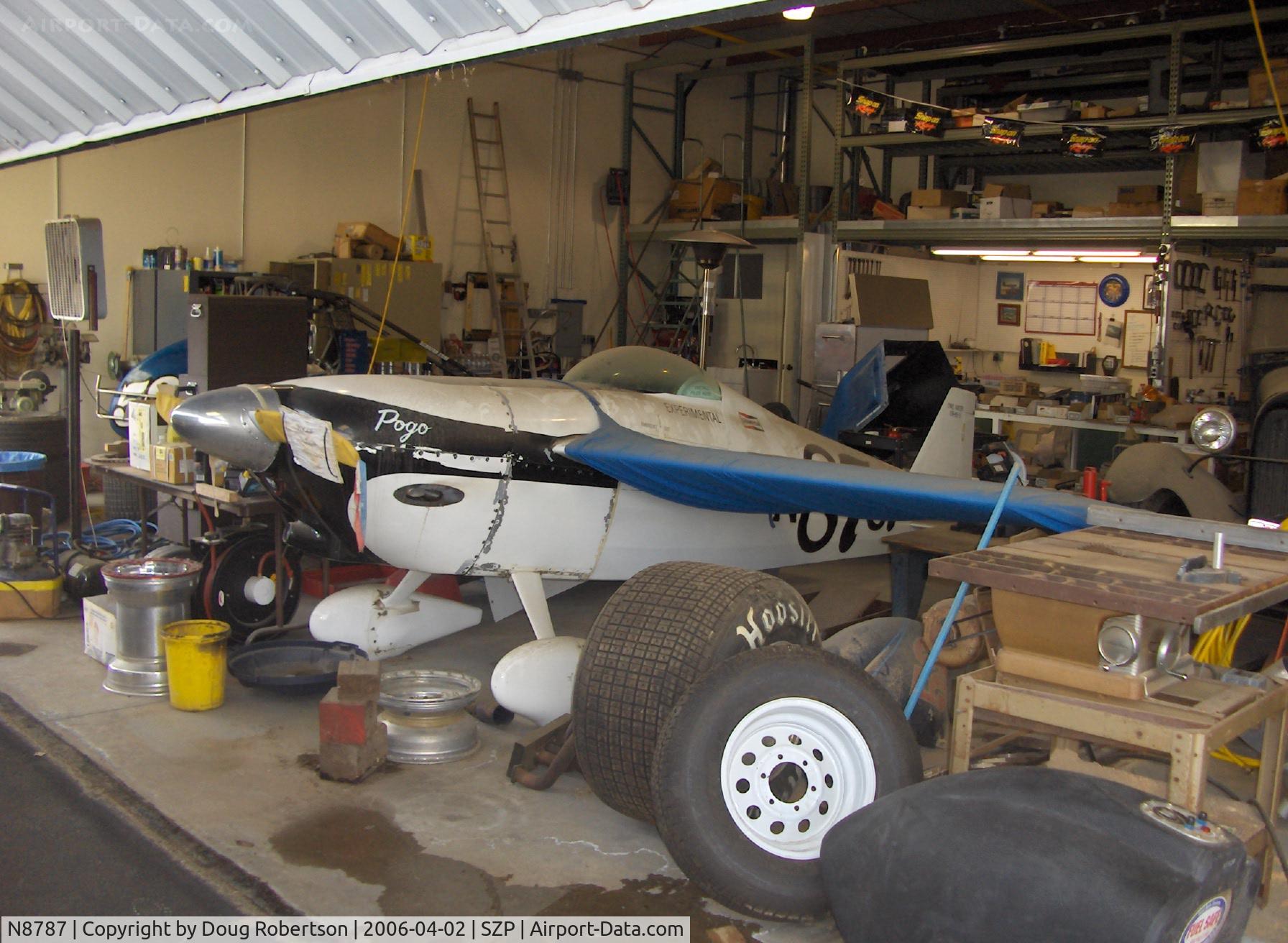 N8787, Wise Owl Racer 65-2 C/N A0-1, Wise OWL RACER 65-2 'POGO', #87, Continental O-200 turns 4,000 rpm-140 hp with short prop. #87 'POGO' was the historic first OWL racer.