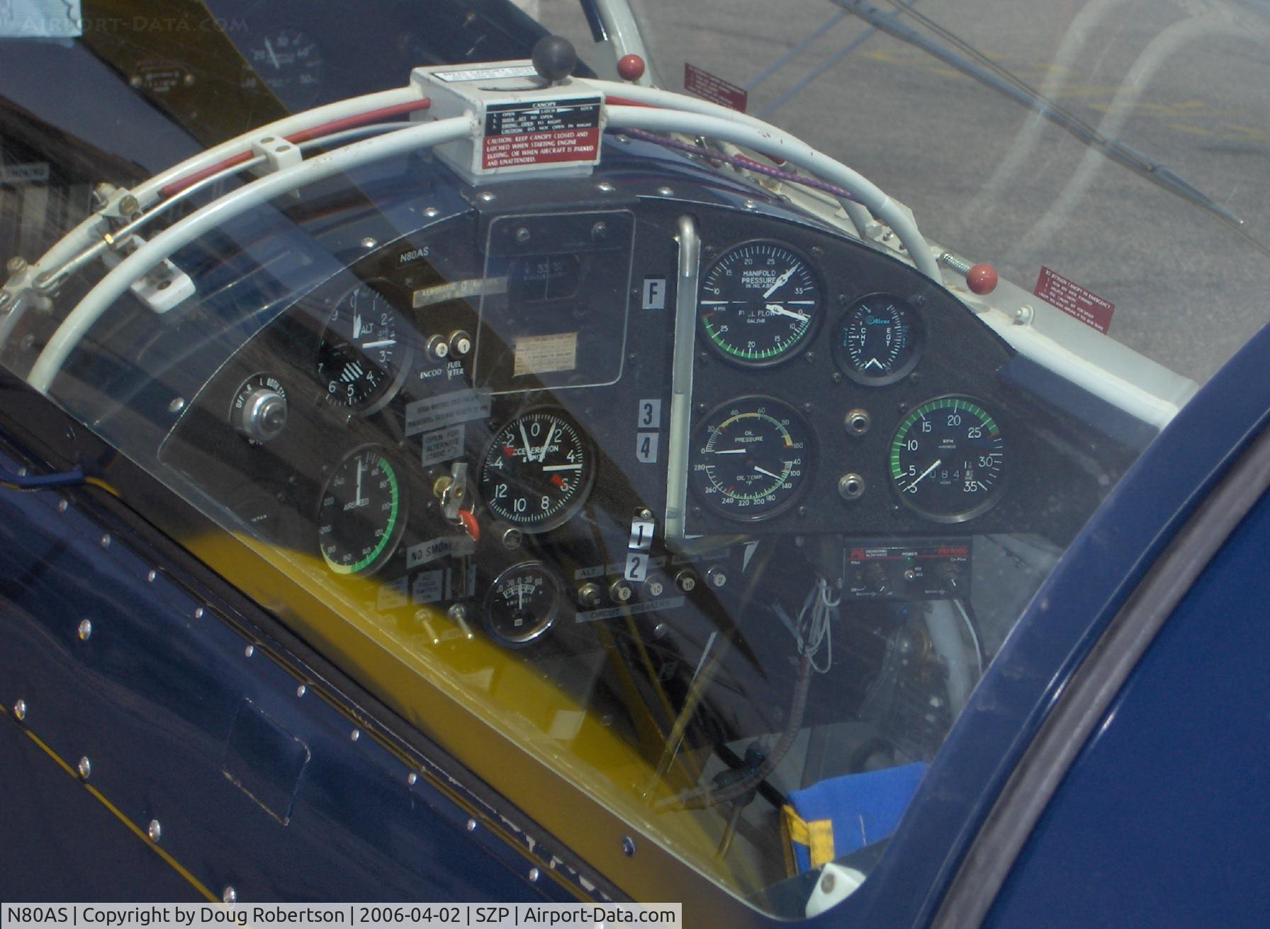 N80AS, 1992 Pitts S-2B Special C/N 5244, 1992 Pitts Aerobatics S-2B, Lycoming AEIO-540, rear cockpit panel