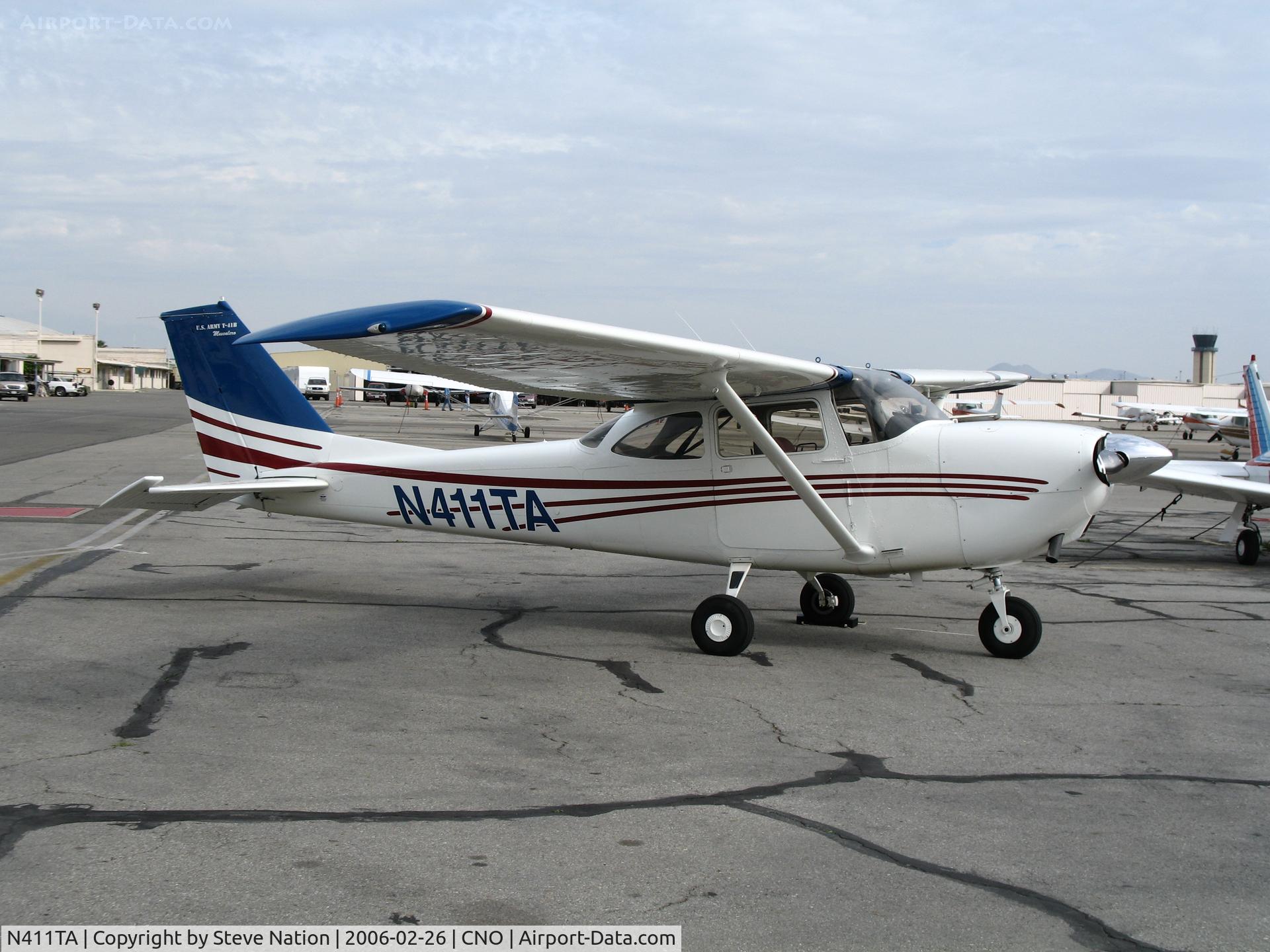 N411TA, 1968 Cessna R172E C/N R172-0196, 1968 Cessna 172RE with T-41A titles @ Chino Municipal Airport, CA