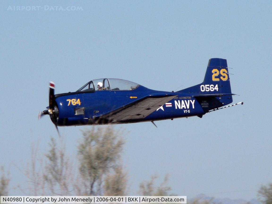 N40980, North American T-28C Trojan C/N 226-141 (140564), Arriving for the annual Open House and Air Fair