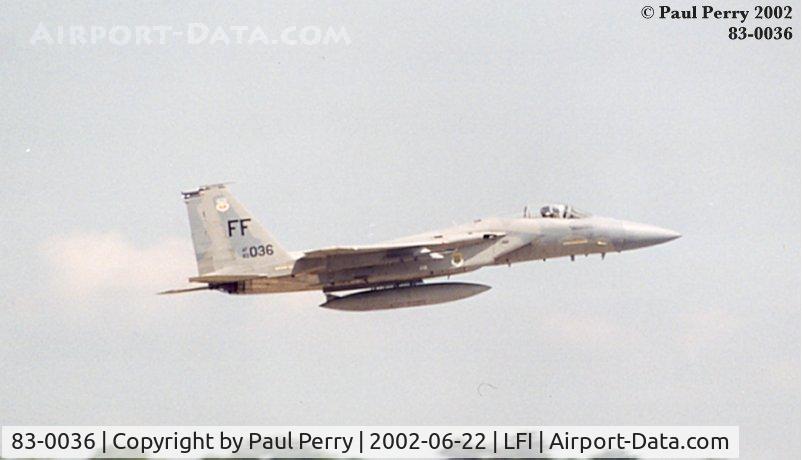 83-0036, 1983 McDonnell Douglas F-15C Eagle C/N 0892/C296, One of the resident Eagles gets gone, with the 600 gallon tank aboard