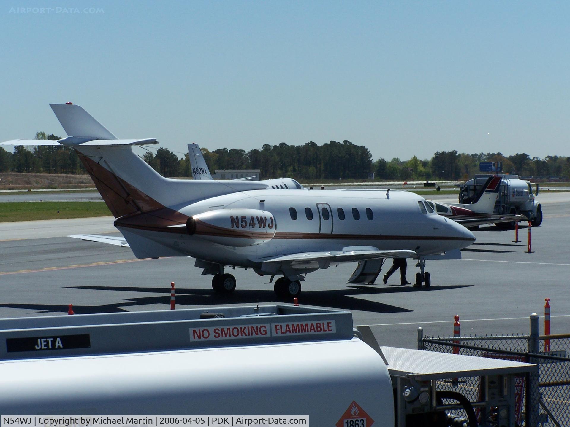 N54WJ, 1977 British Aerospace HS.125-700B C/N 257007, Tied down @ Mercury Air Center