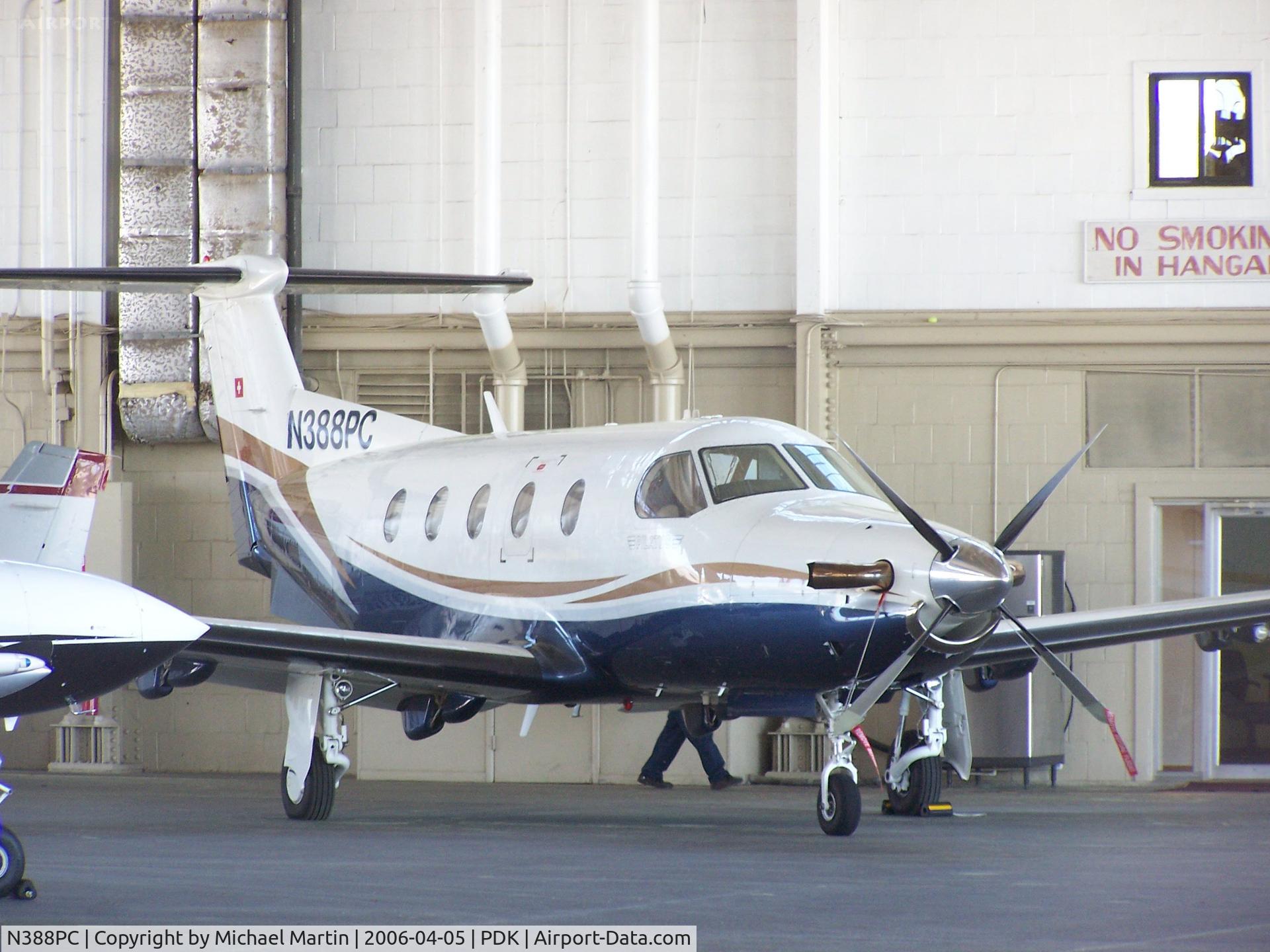 N388PC, 2001 Pilatus PC-12/45 C/N 388, In Epps Air Service hanger.