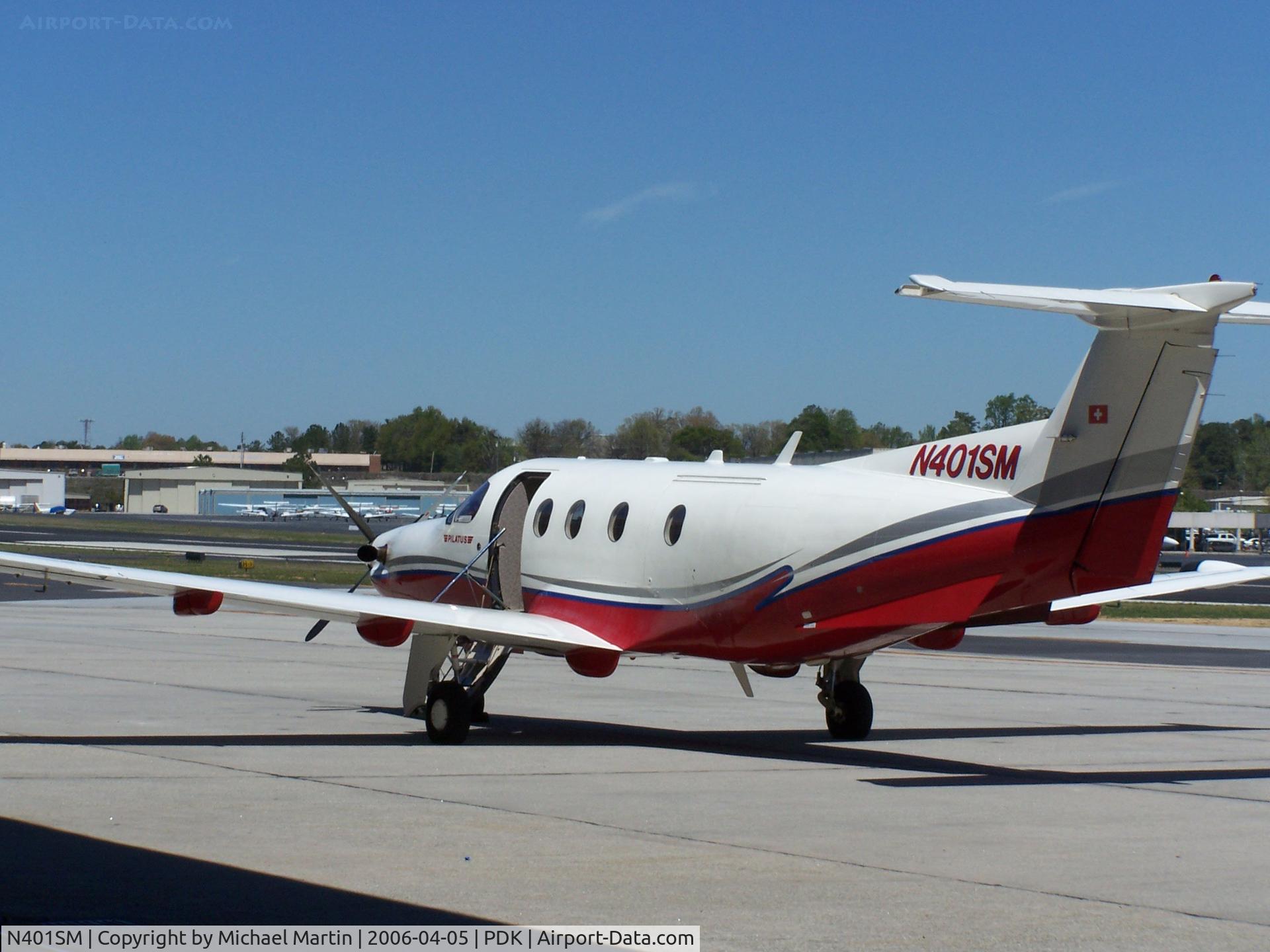 N401SM, 1999 Pilatus PC-12/45 C/N 255, Tied down @ Epps