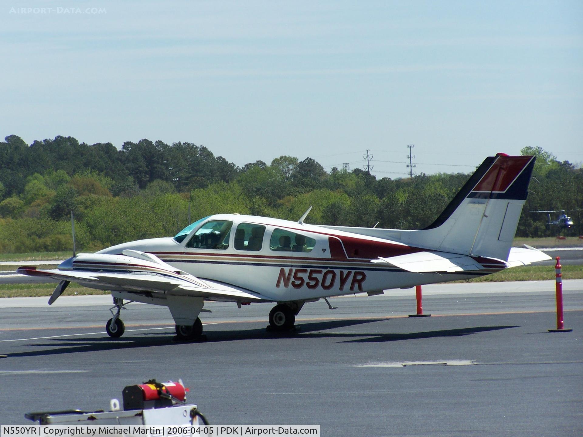 N550YR, 1981 Beech E-55 Baron C/N TE-1196, Tied down @ Mercury Air Center