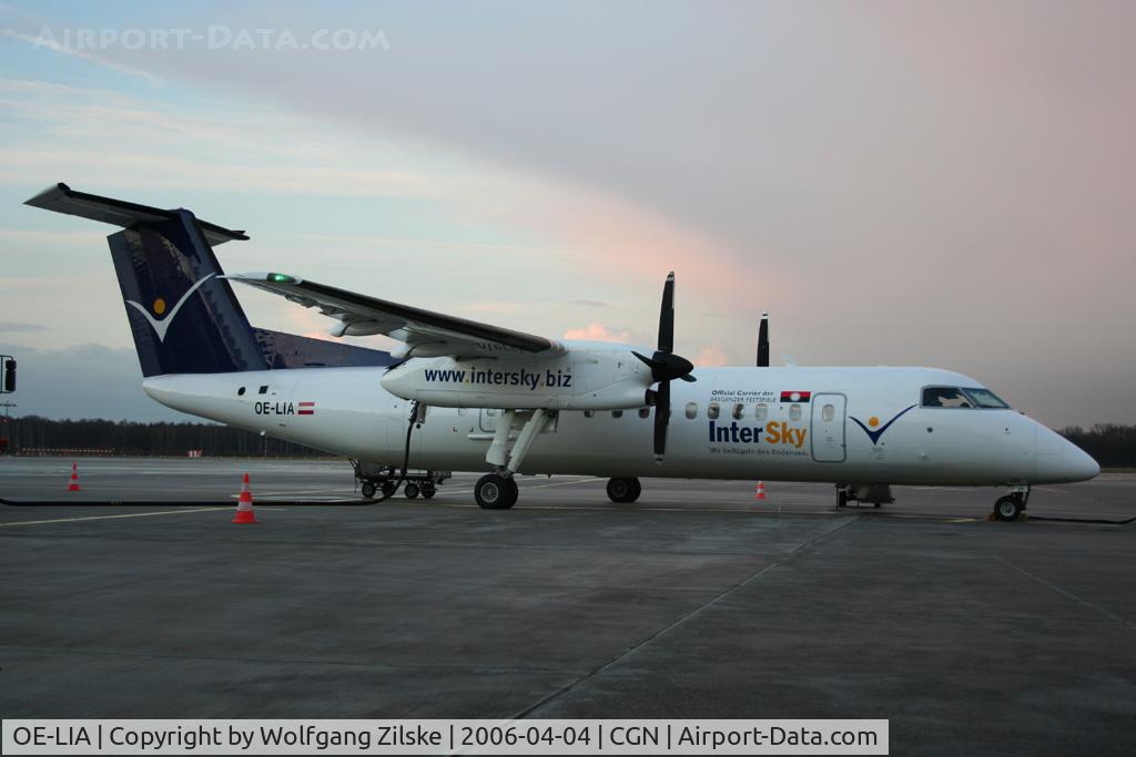 OE-LIA, 1997 De Havilland Canada DHC-8-314 Dash 8 C/N 505, after sunset