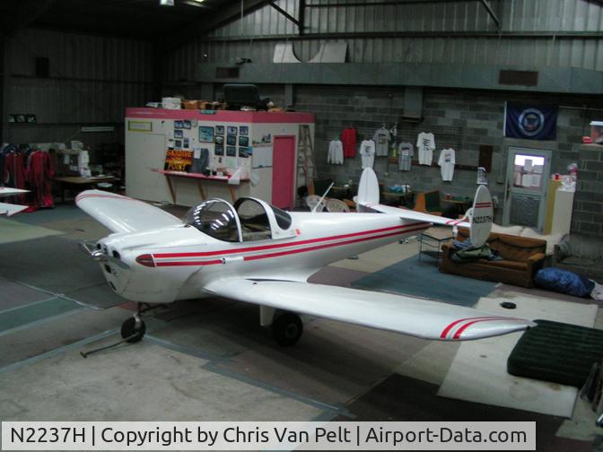 N2237H, 1946 Erco 415C Ercoupe C/N 2860, Hangared at West Point Skydiving Adventures, Virginia