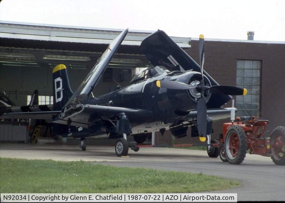 N92034, 1952 Douglas AD-4N Skyraider C/N 7903, In the process of parking in the hangar