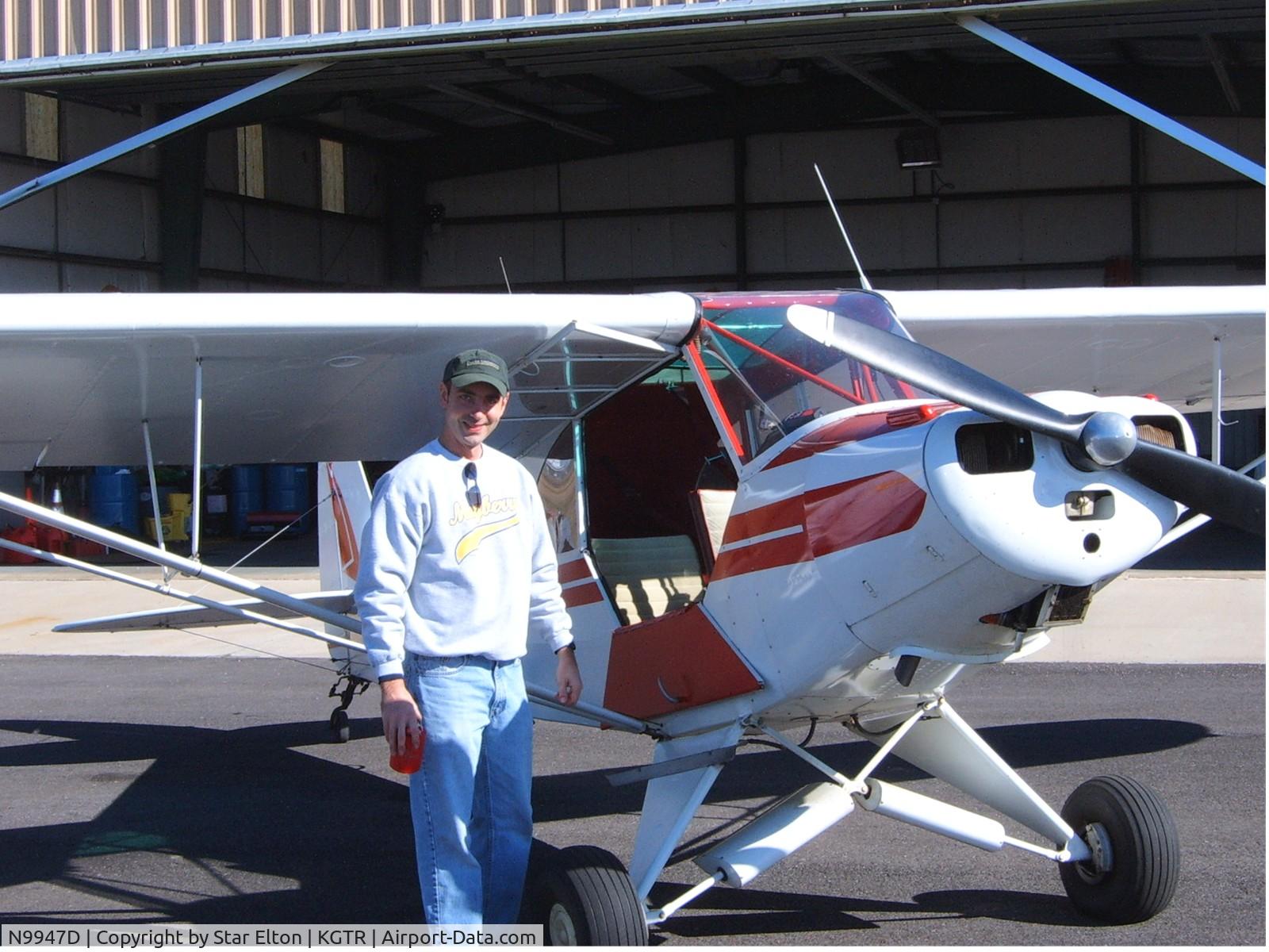 N9947D, 1959 Piper PA-18 C/N 18-7003, Lockie McFadyen's 1959 Supercub (picture w/step-son, Star Elton)