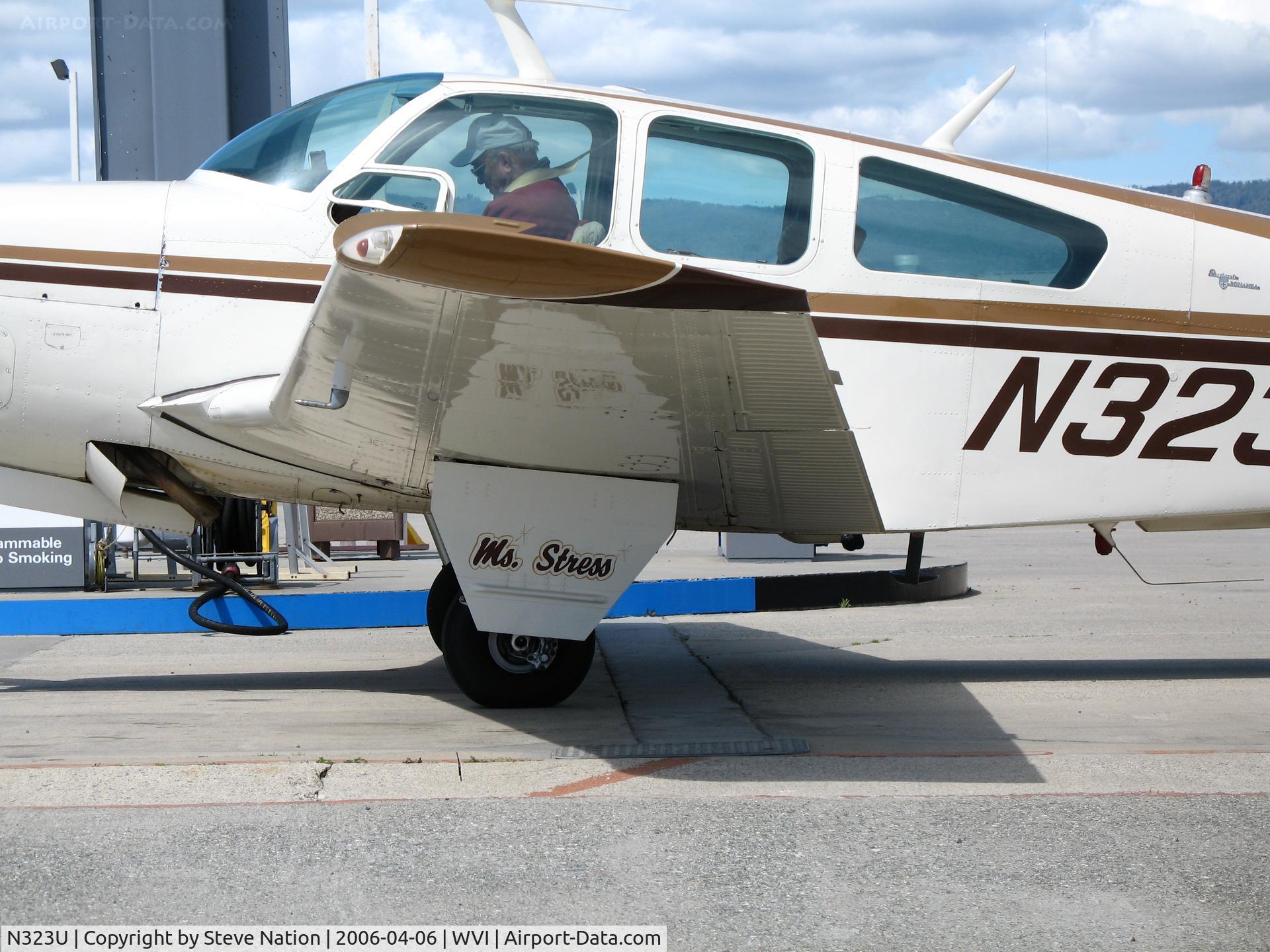 N323U, 1966 Beech V35 Bonanza C/N D-8029, close-up of 