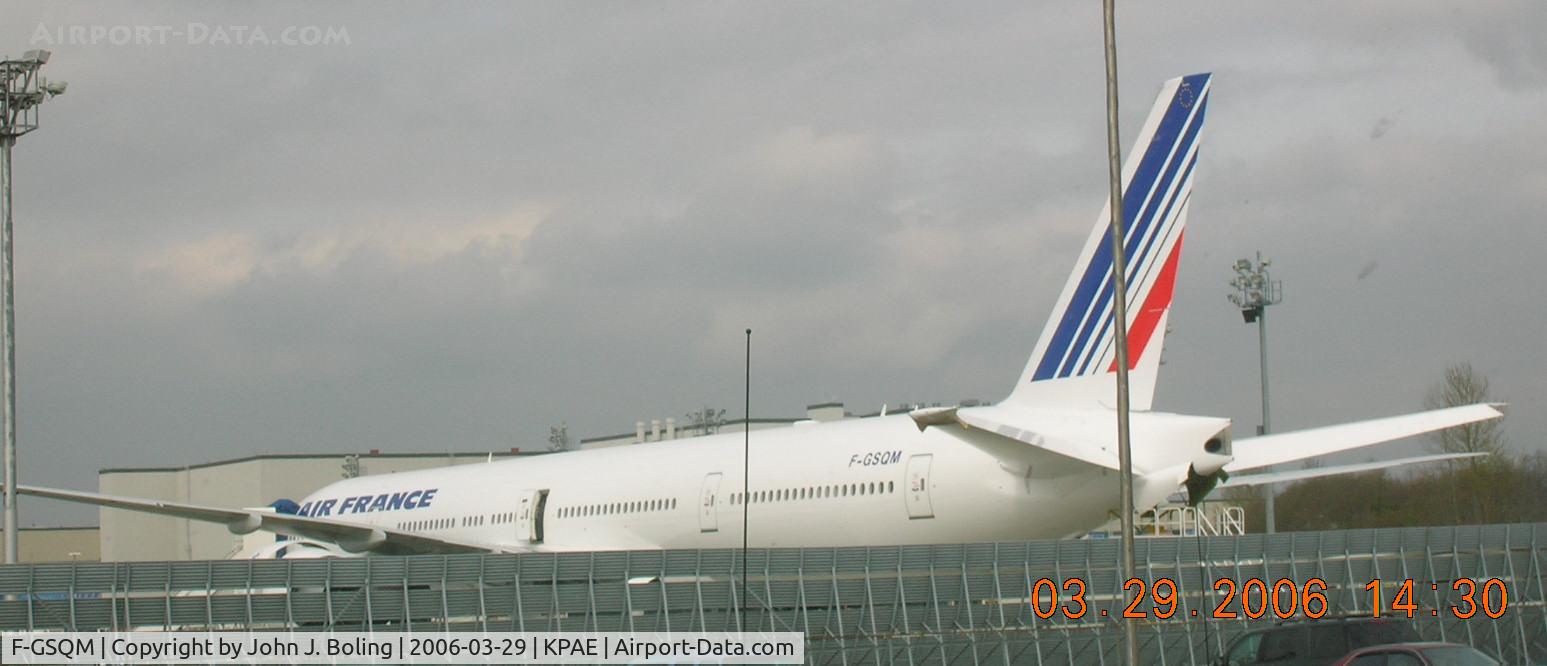 F-GSQM, 2006 Boeing 777-328/ER C/N 32848, New Boeing 777 on ramp at Paine Field, Everett,Wa.