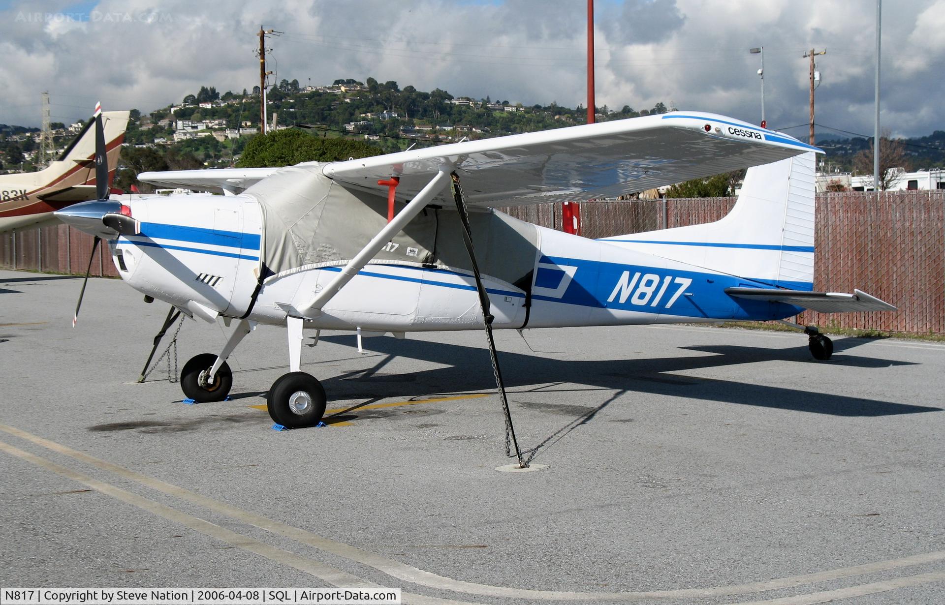 N817, 1977 Cessna 180K Skywagon C/N 18052844, 1977 Cessna 180K visting from Santa Maria, CA @ San Carlos Airport, CA in rare spring 2006 sunshine