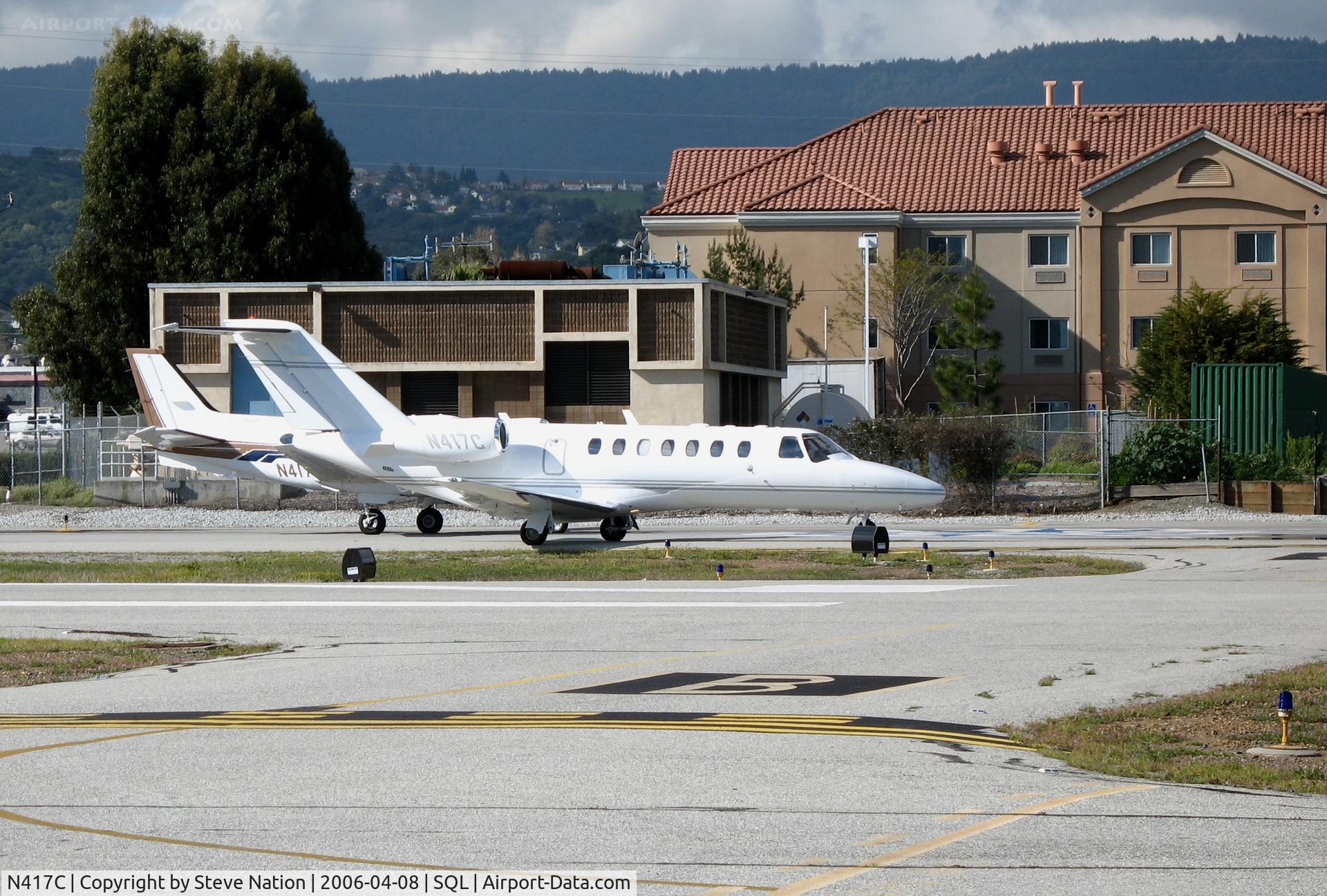 N417C, 2005 Cessna 525B CitationJet CJ3 C/N 525B0006, 2005 Cessna 525B Citation doing final engine checks @ San Carlos Airport, CA in rare spring 2006 sunshine