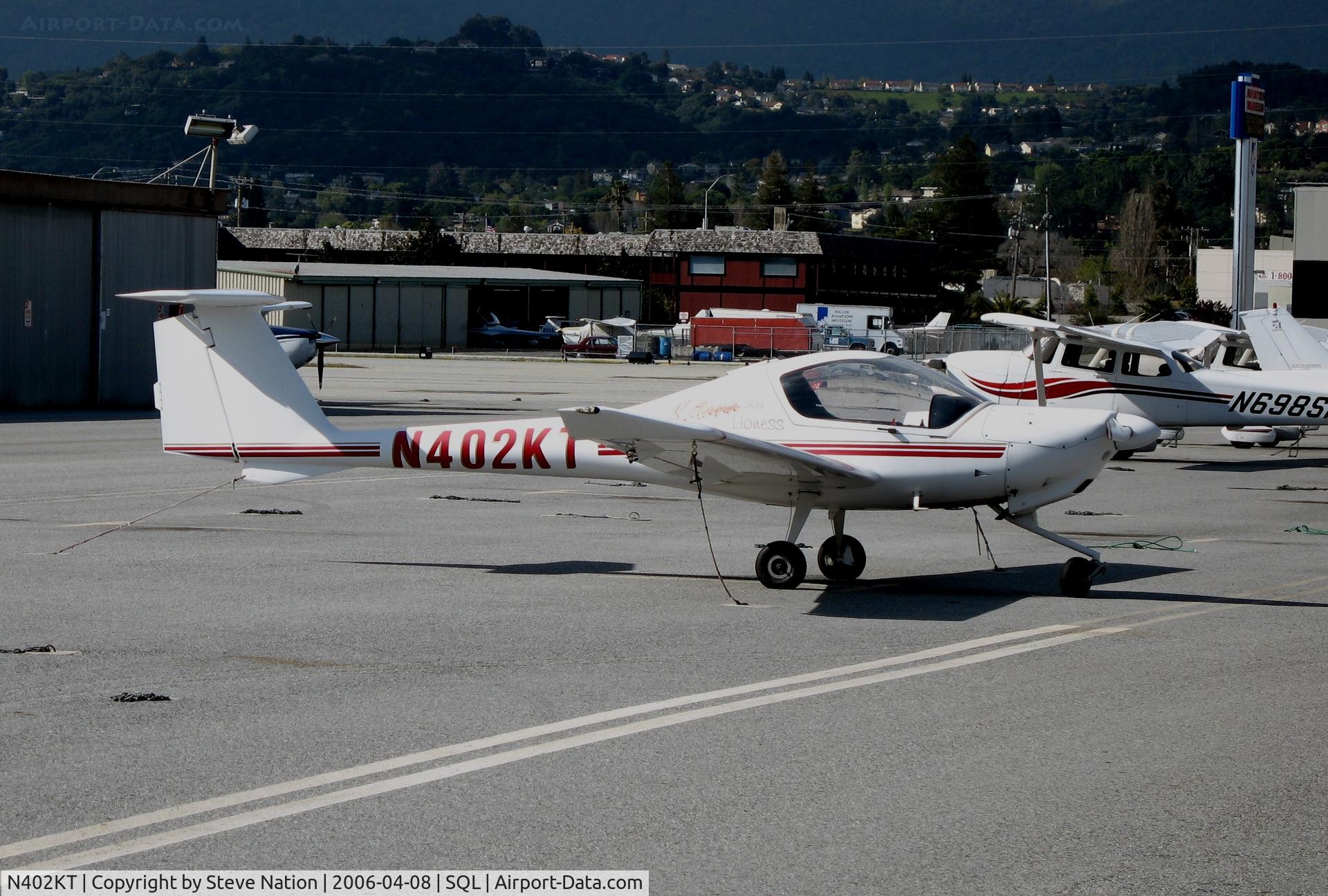 N402KT, 1995 Diamond DA-20A-1 Katana C/N 10039, 1995 Diamond Aircraf DA 20 A-1 @ San Carlos Airport, CA in rare spring 2006 sunshine