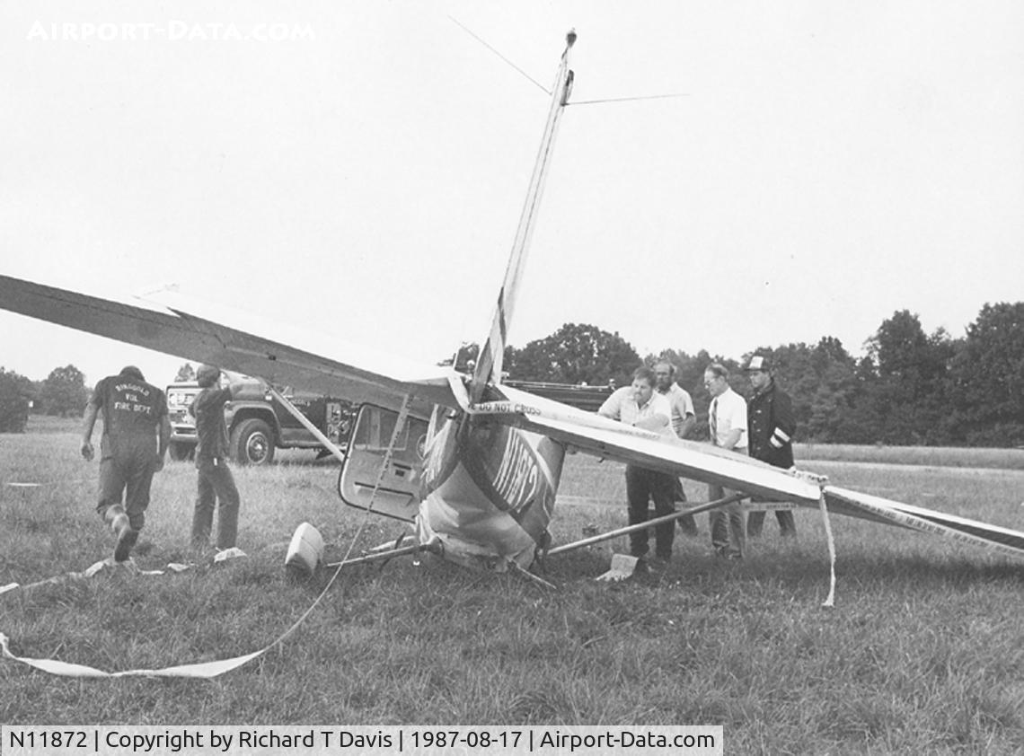 N11872, Cessna 150L C/N 15075676, Cessna 150 ran out of fuel near Danville Va. 8-17-87