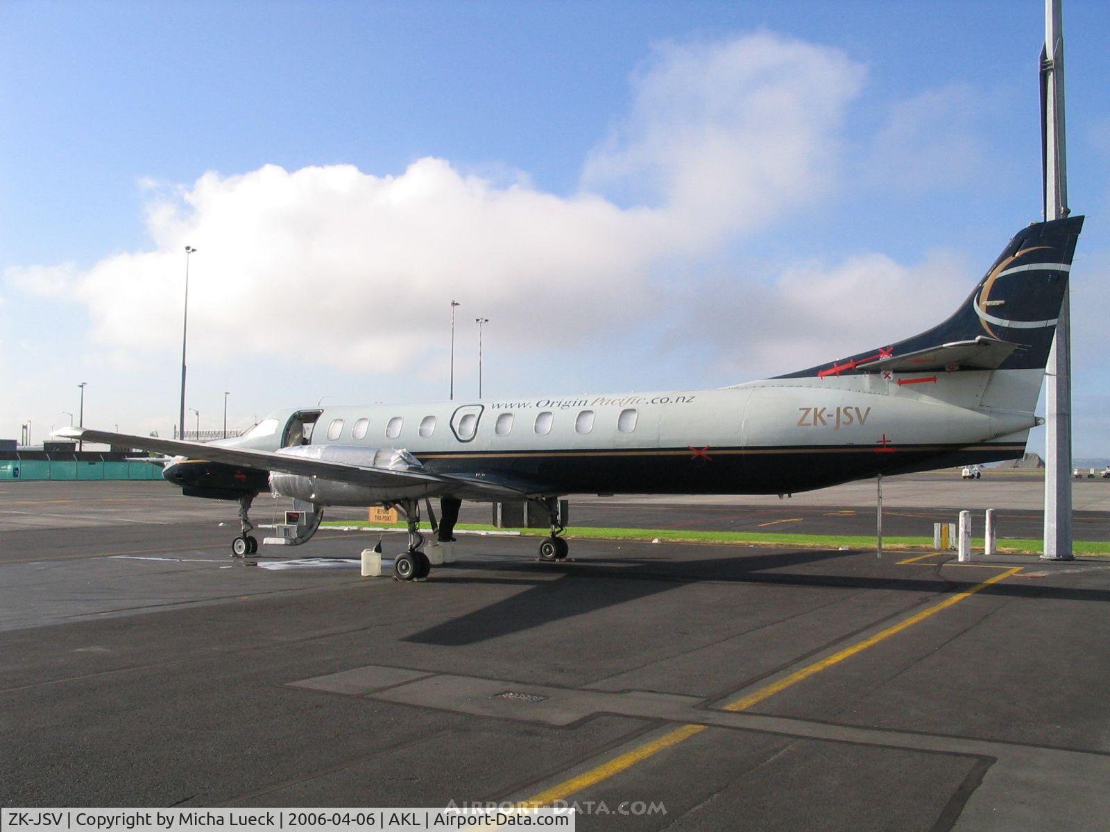ZK-JSV, 1994 Fairchild SA-227DC Metro 23 C/N DC-868B, Metro of Origin Pacific parked at Auckland Domestic Terminal