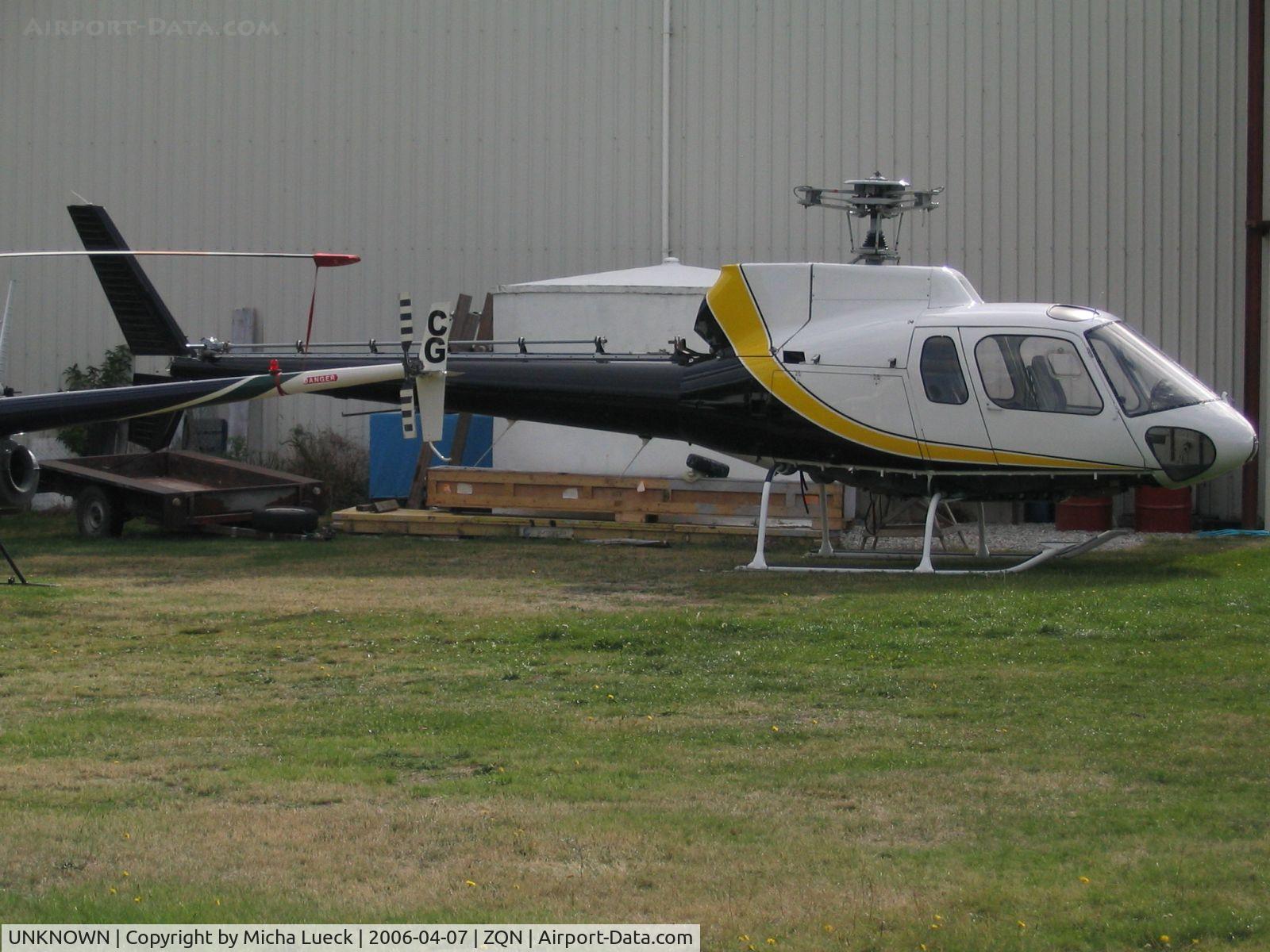 UNKNOWN, , No markings, stored in Queenstown, rotor blades taken off