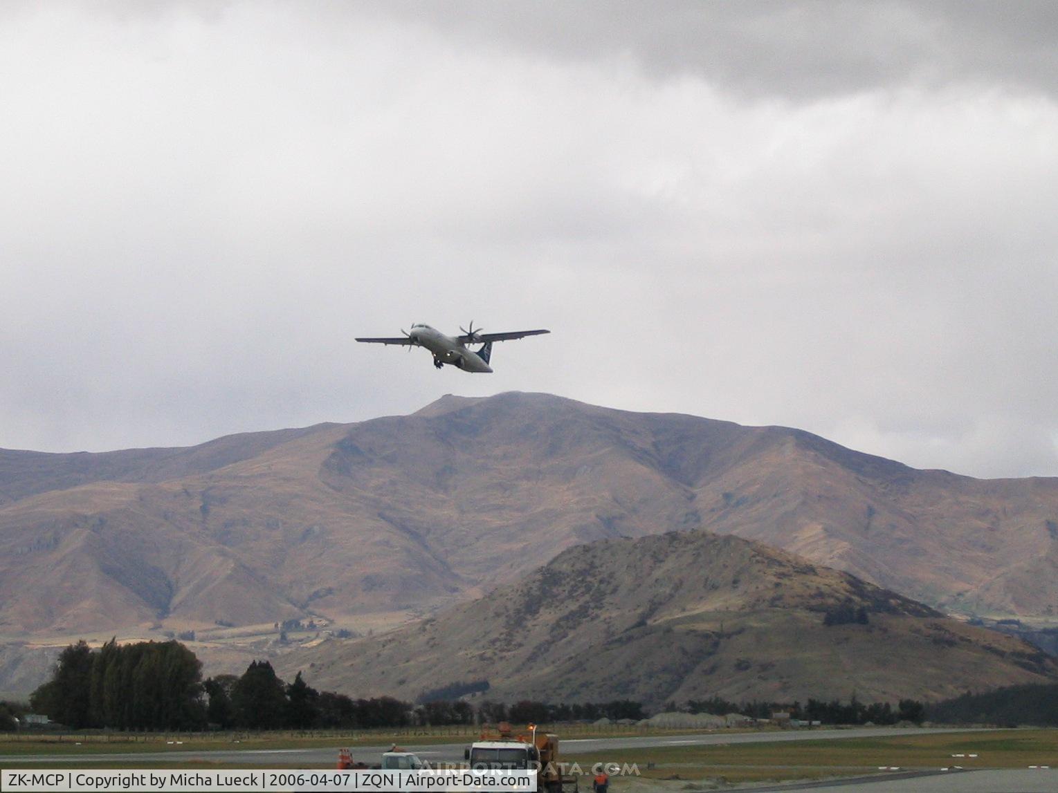 ZK-MCP, 2000 ATR 72-212A C/N 630, ATR 72-500 of Mount Cook Airlines (Air New Zealand Link) climbing out of Queenstown