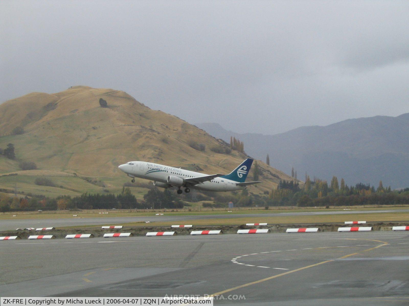 ZK-FRE, 1998 Boeing 737-3U3 C/N 28742, Taking off from Queenstown