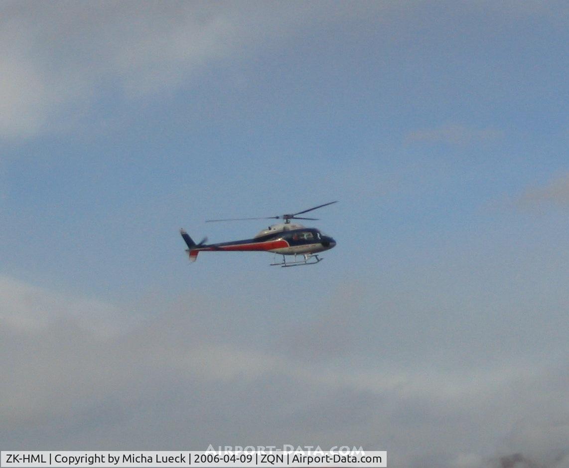 ZK-HML, Aerospatiale AS-355F-1 Ecureuil 2 C/N 5032, Overhead the runway at Queenstown