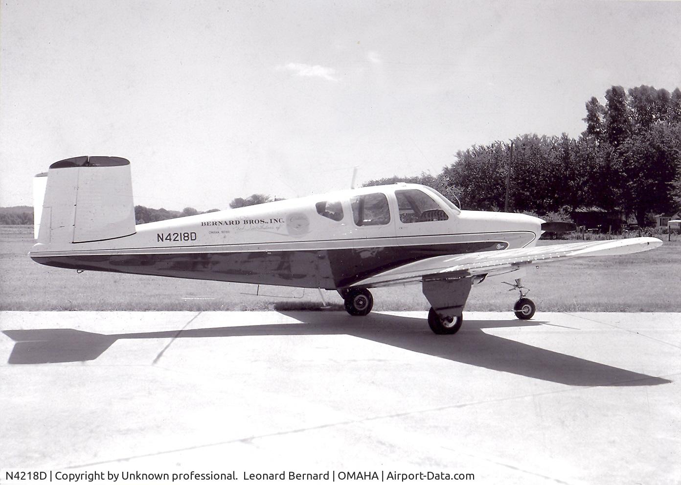 N4218D, 1955 Beech G35 Bonanza C/N D-4412, Beech