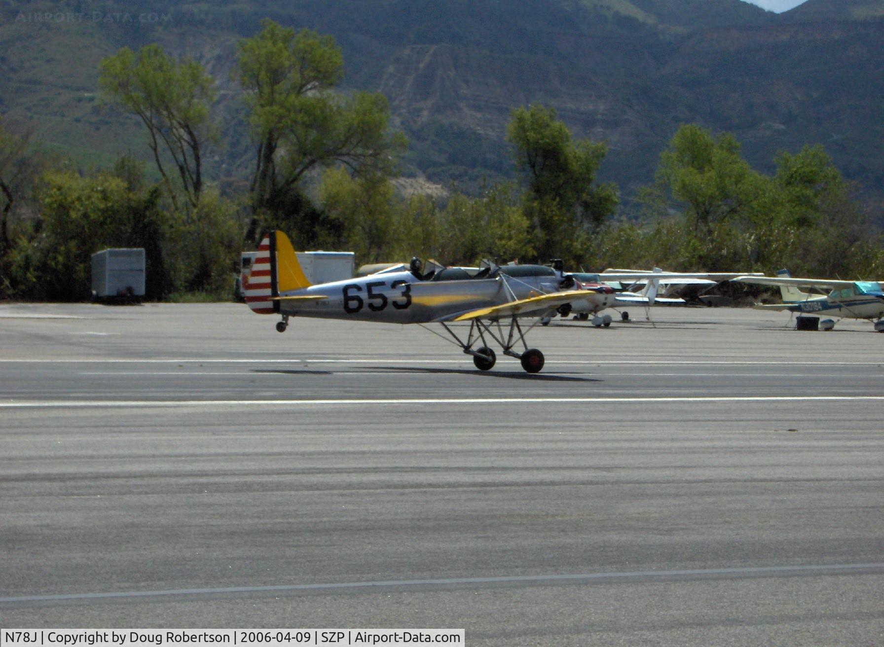 N78J, 1942 Ryan Aeronautical ST3KR C/N 1682, 1942 Ryan Aeronautical ST-3KR, PT-22, takeoff roll Runway 22