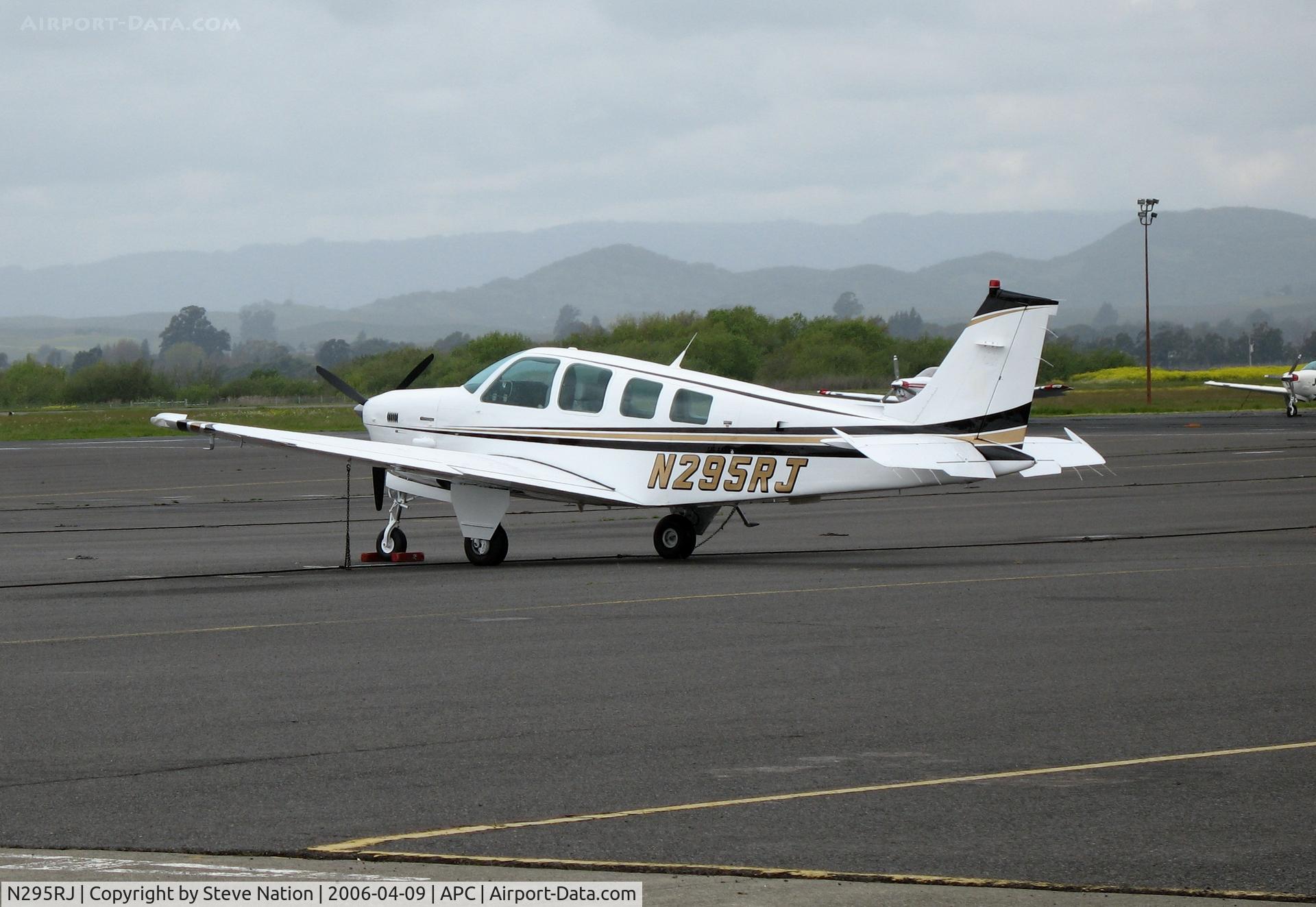 N295RJ, 1983 Beech B36TC Bonanza C/N EA-381, 1983 Beech B36TC Bonanza @ rainy Bridgeford A/S ramp Napa County Airport, CA