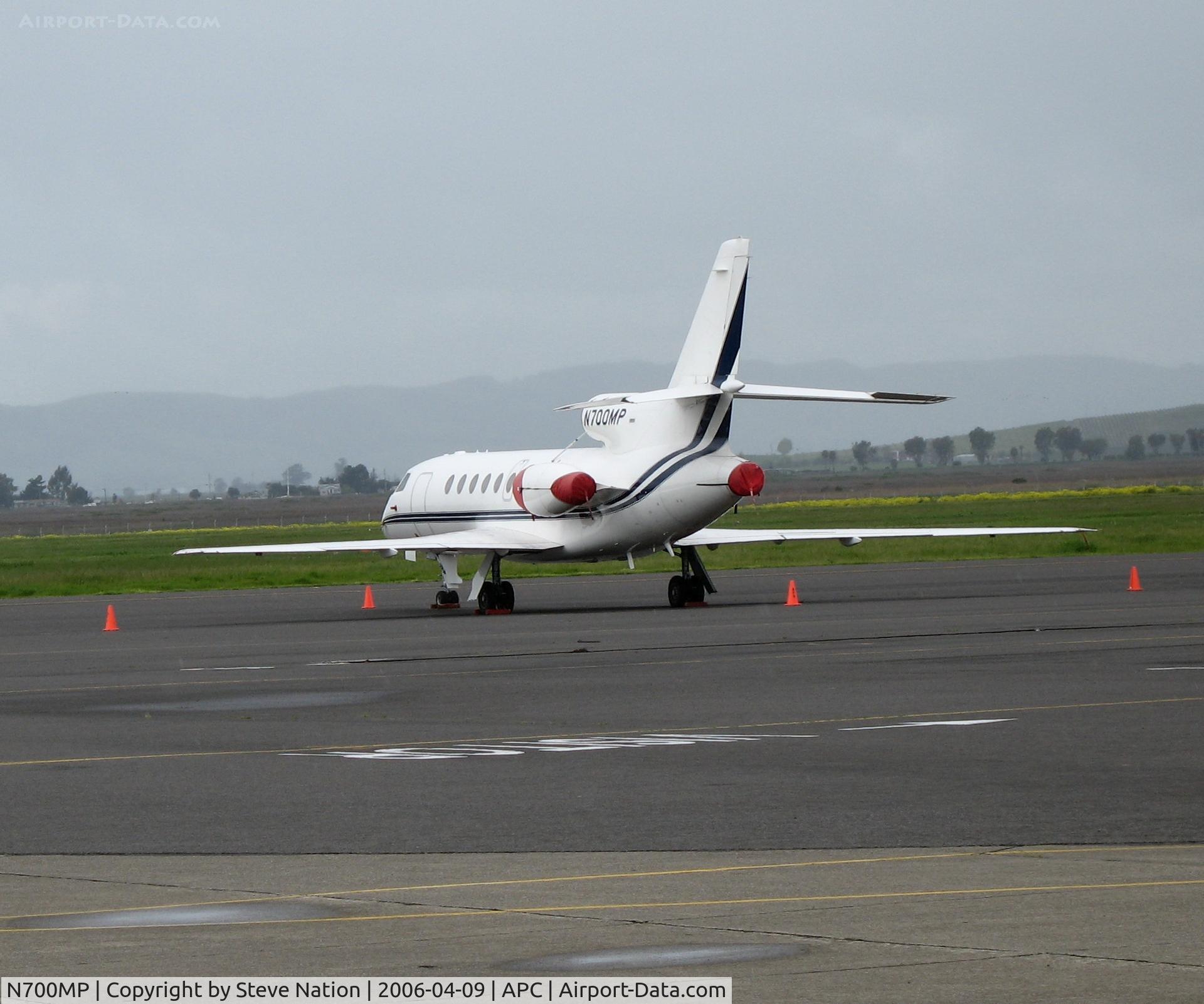N700MP, 1981 Dassault Falcon 50 C/N 70, Hop Air One Group 1981 Dassault Falcon 50 @ rainy Bridgeford A/S ramp Napa County Airport, CA