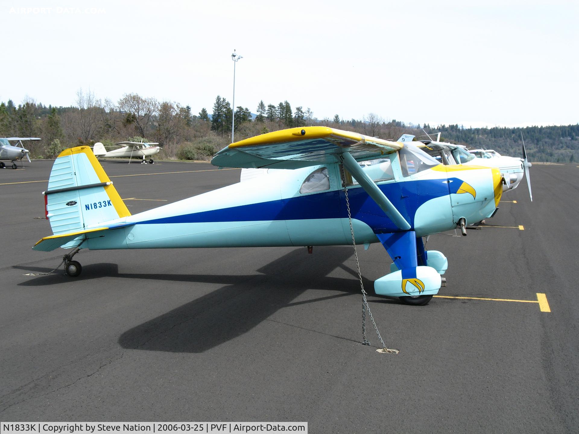 N1833K, 1946 Luscombe 8E Silvaire C/N 4560, 1946 Luscombe 8E @ sunny and cool Placerville Airport, CA