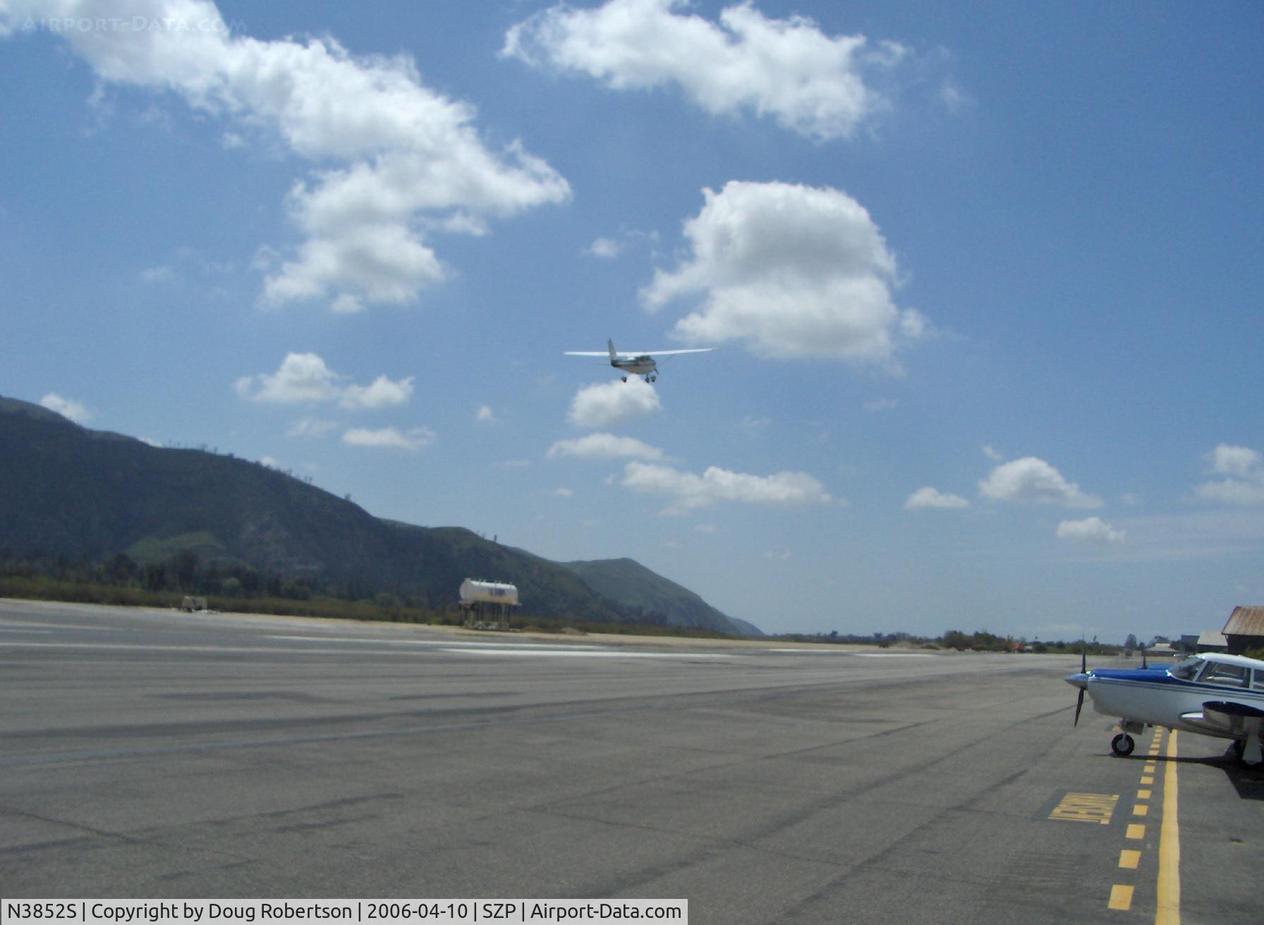 N3852S, 1963 Cessna 172E C/N 17251052, 1963 Cessna 172E, Continental O-300 145 Hp, takeoff climb from Runway 22
