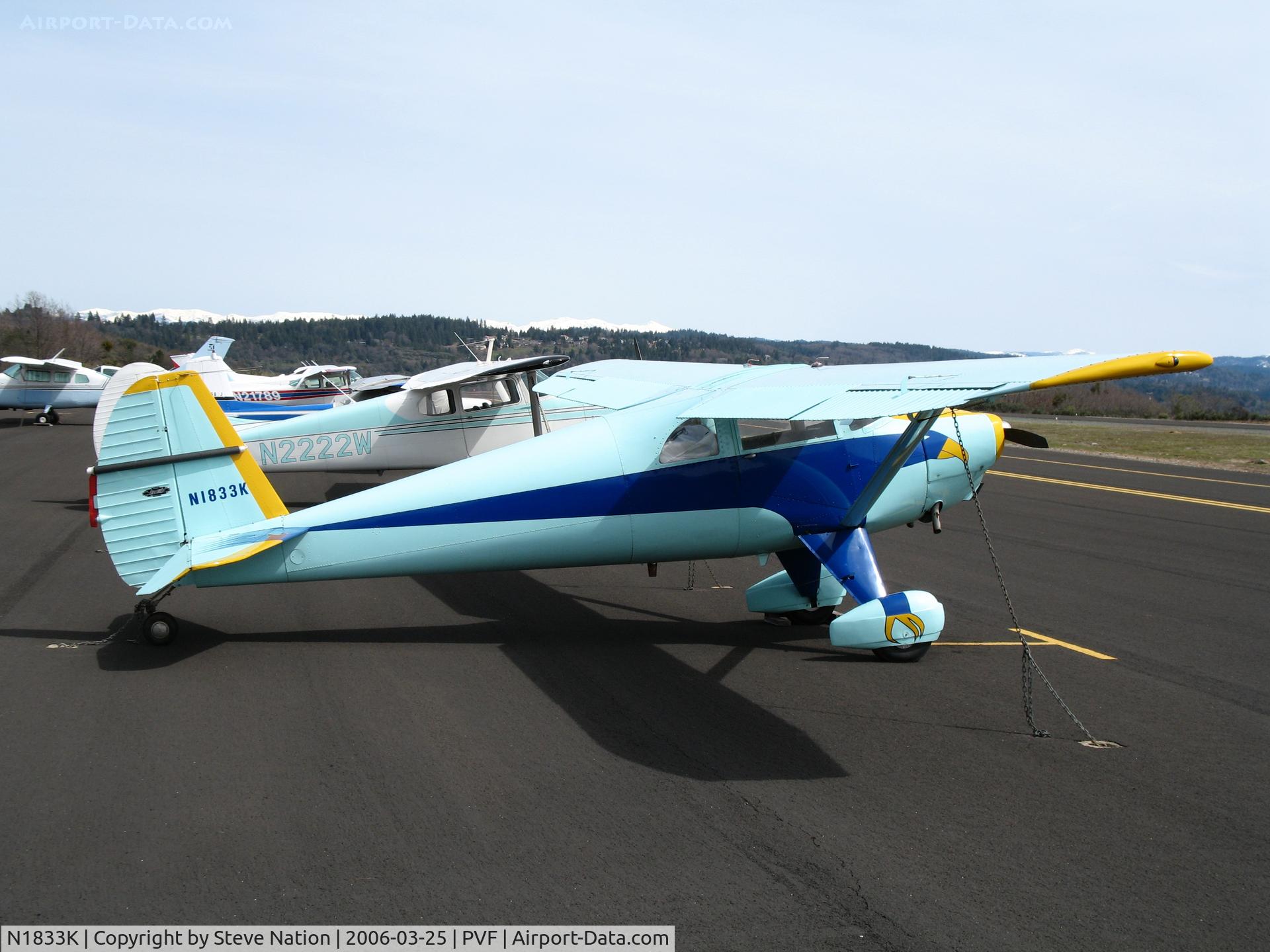 N1833K, 1946 Luscombe 8E Silvaire C/N 4560, 1946 Luscombe 8E @ sunny and cool Placerville Airport, CA