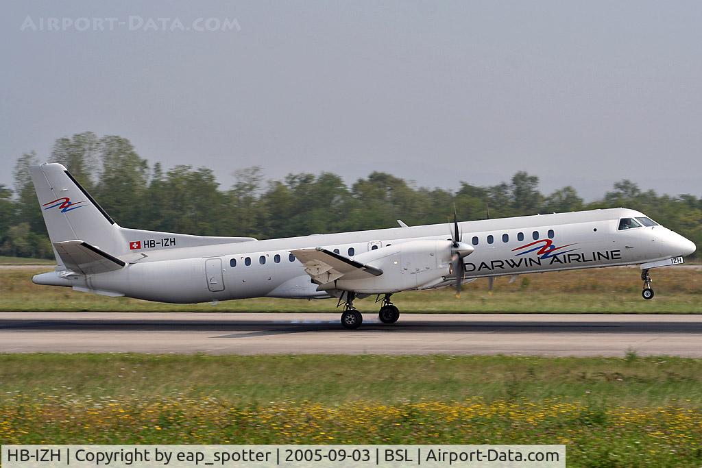 HB-IZH, 1994 Saab 2000 C/N 2000-011, Landing on Rway 16 - ex Crossair/Swiss Int'l Airlines