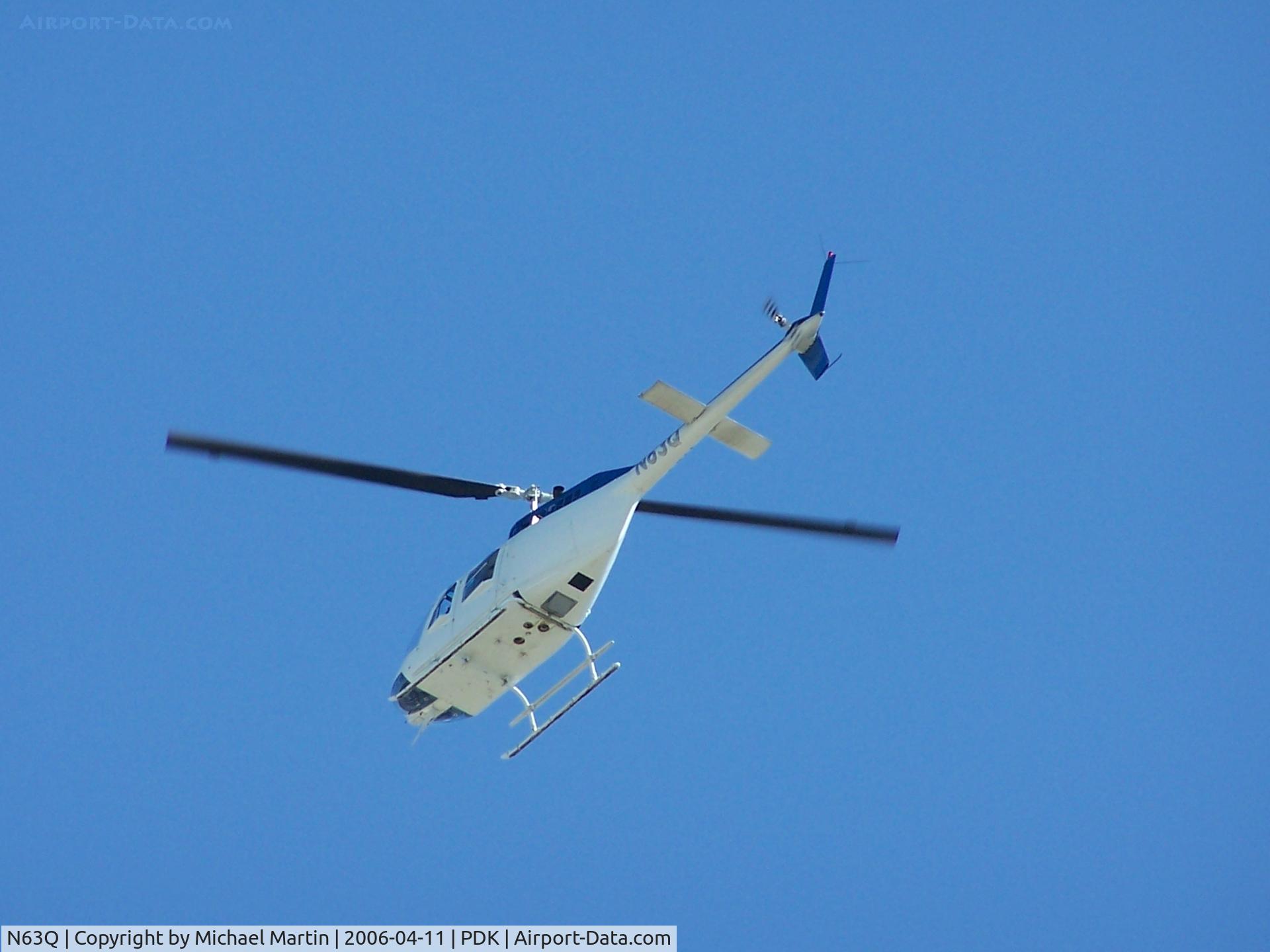N63Q, 1976 Bell 206B JetRanger C/N 2063, Over flying PDK