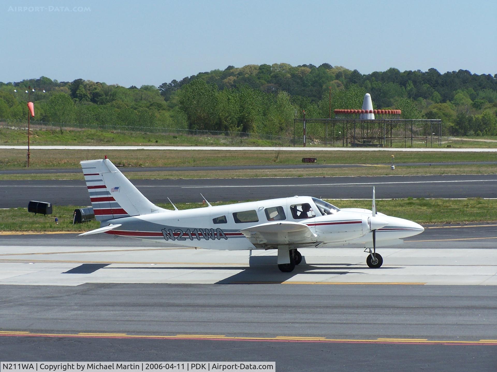 N211WA, 1978 Piper PA-34-200T C/N 34-7870380, Departing PDK enroute to AYS